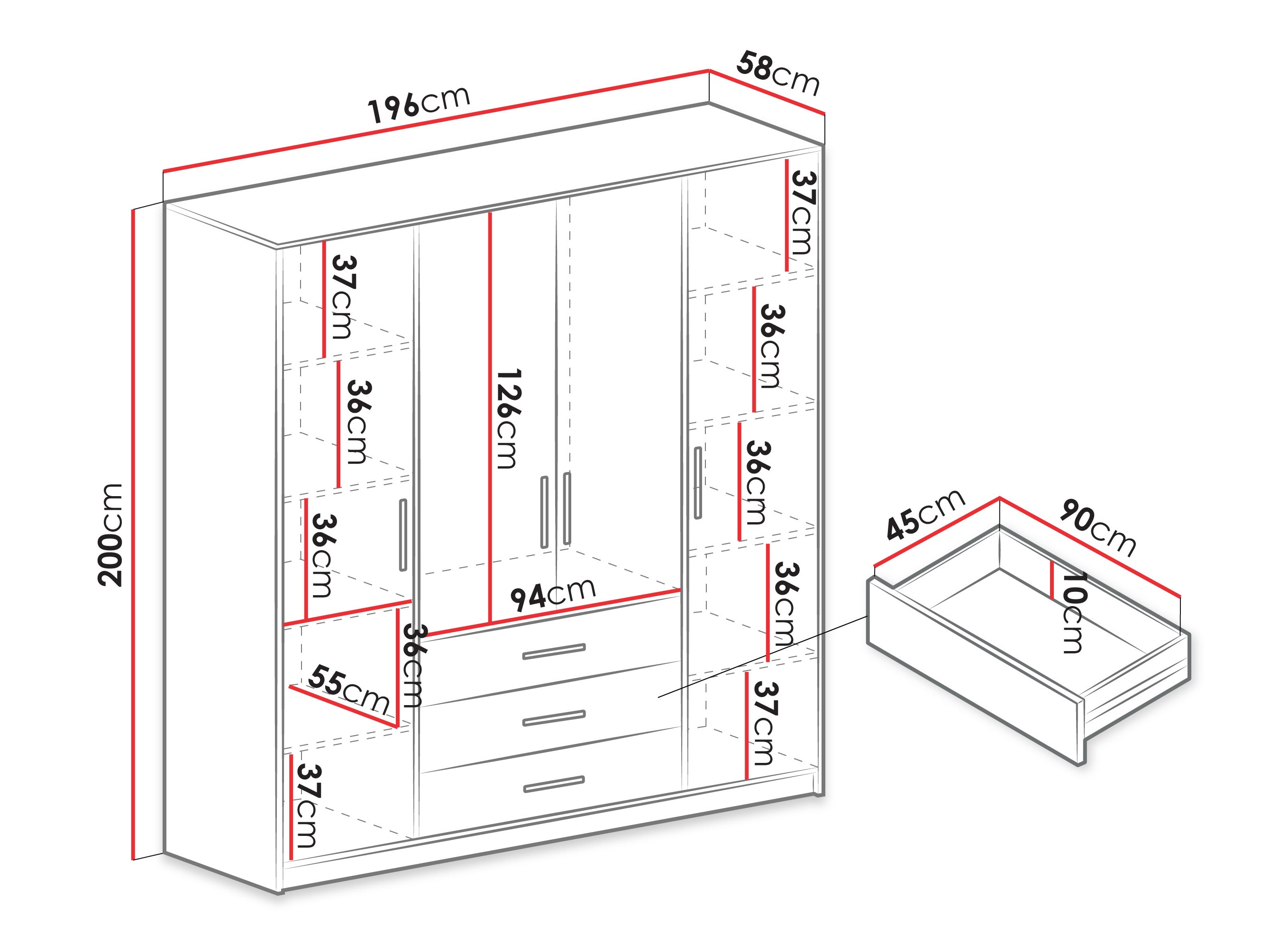 Wardrobe Dortivu (Cashmere)