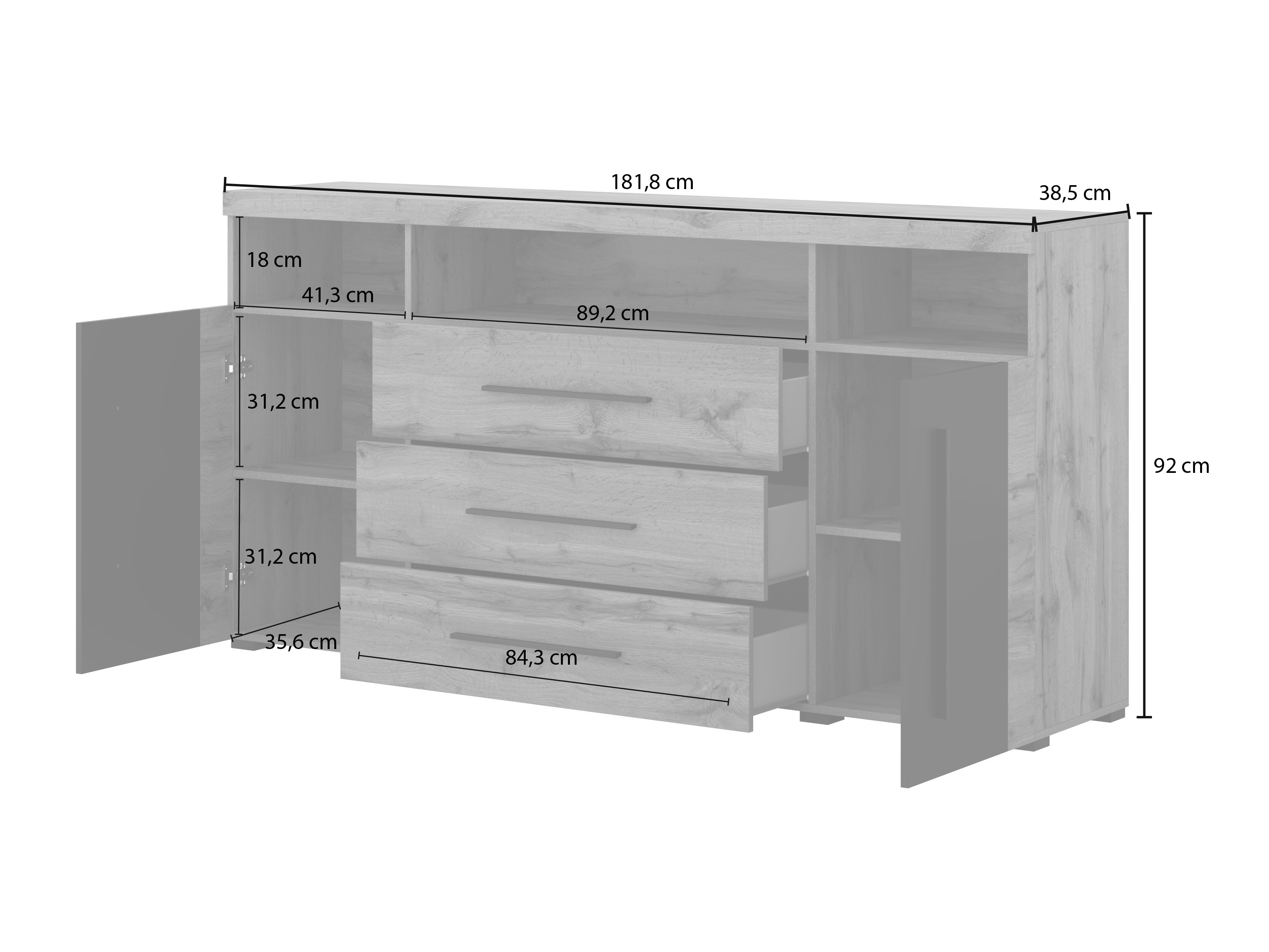 Chest of drawers Sorciro 100 (Nut + Dark oak)