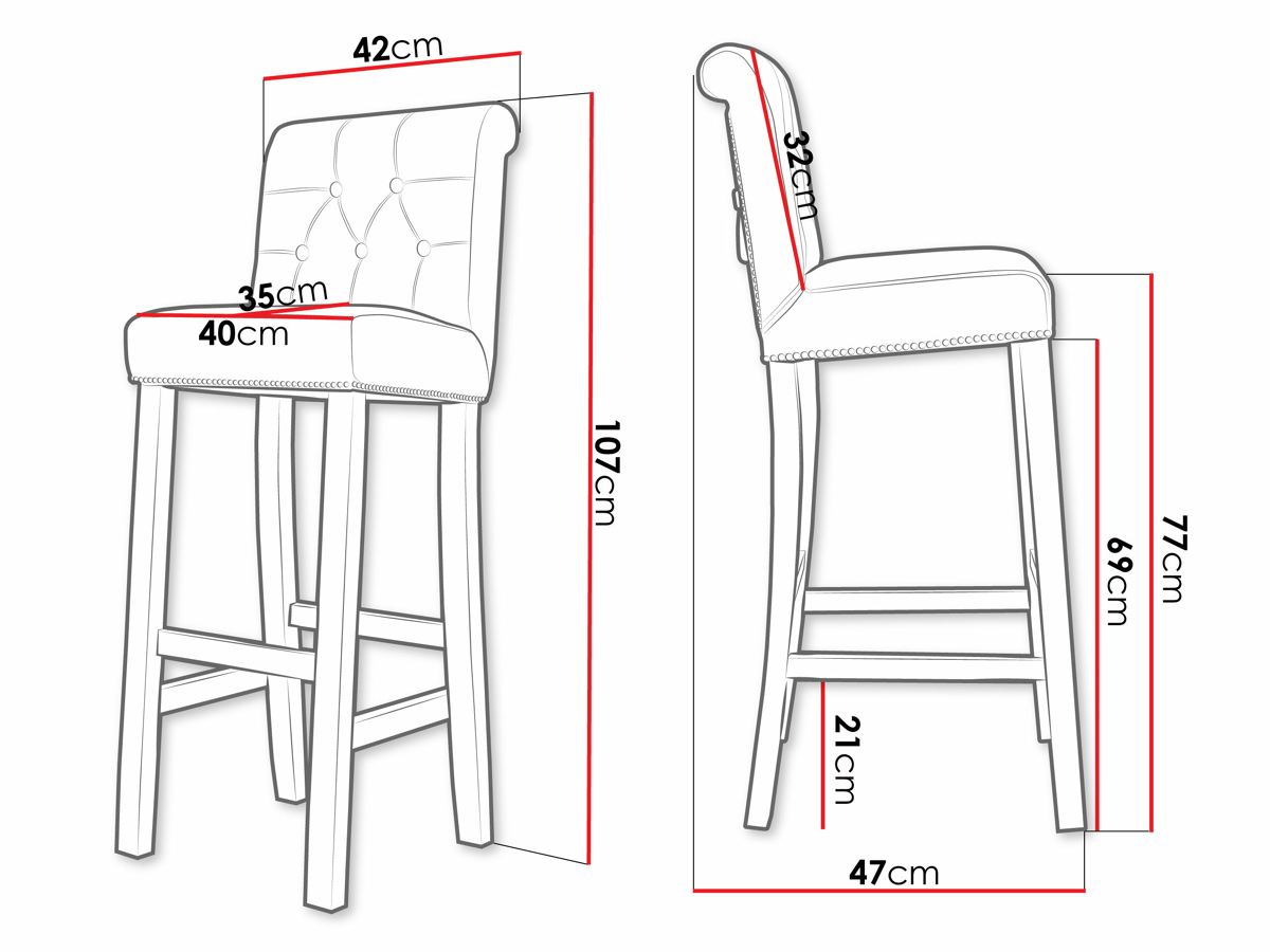 Bar stool Jackson 100 (Black + Magic Velvet 2219)