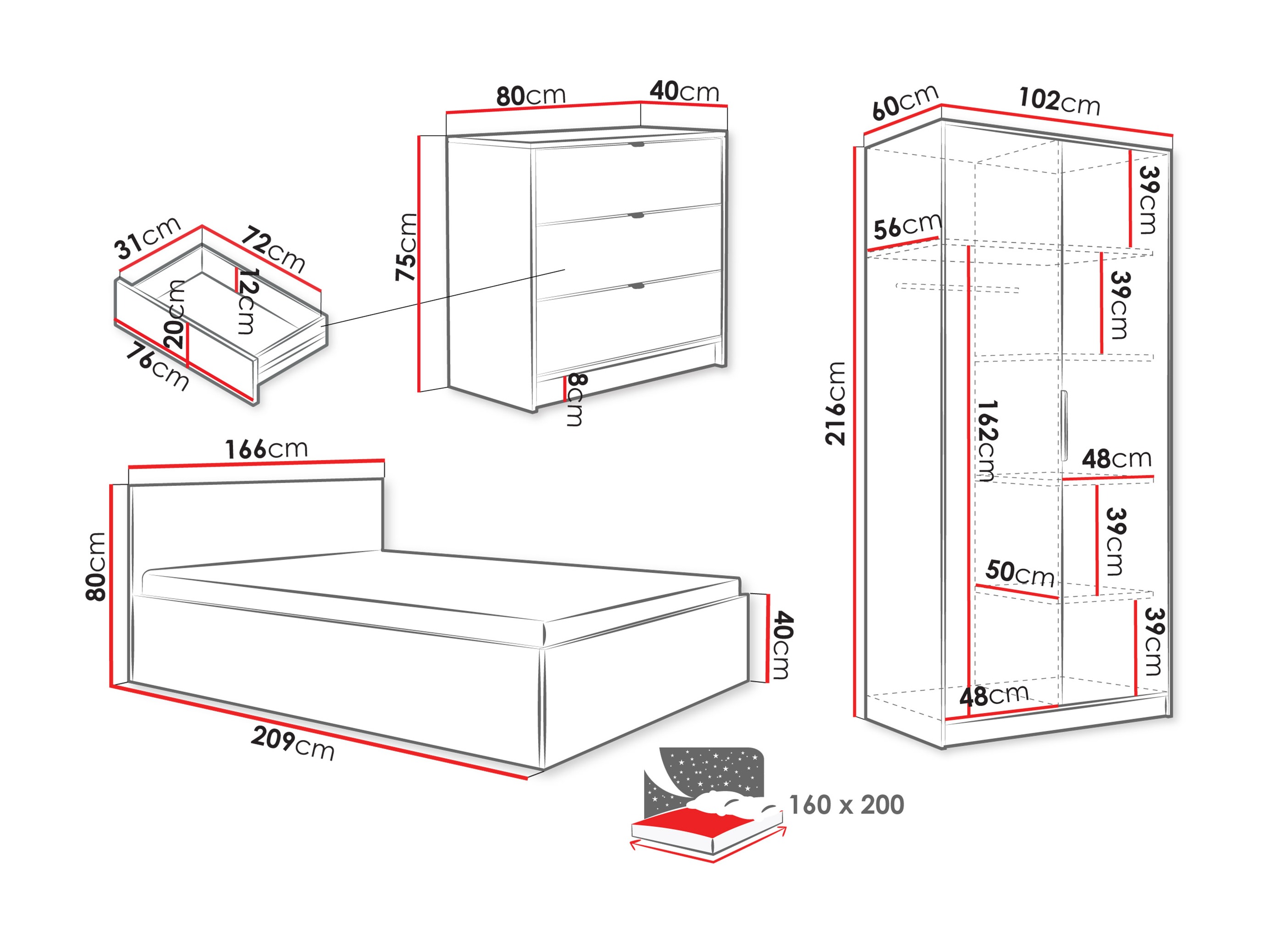 Bedroom set Comfivo Papilio