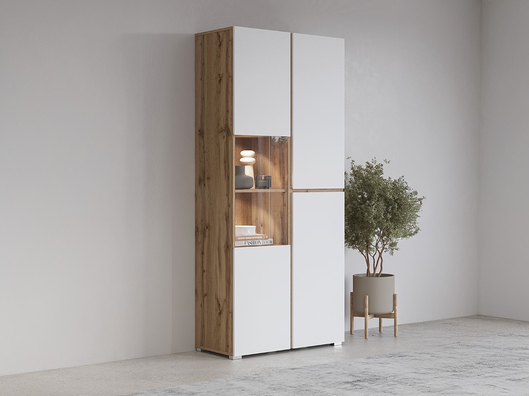 Bookcase Alfere 110 (Wotan Oak + White)