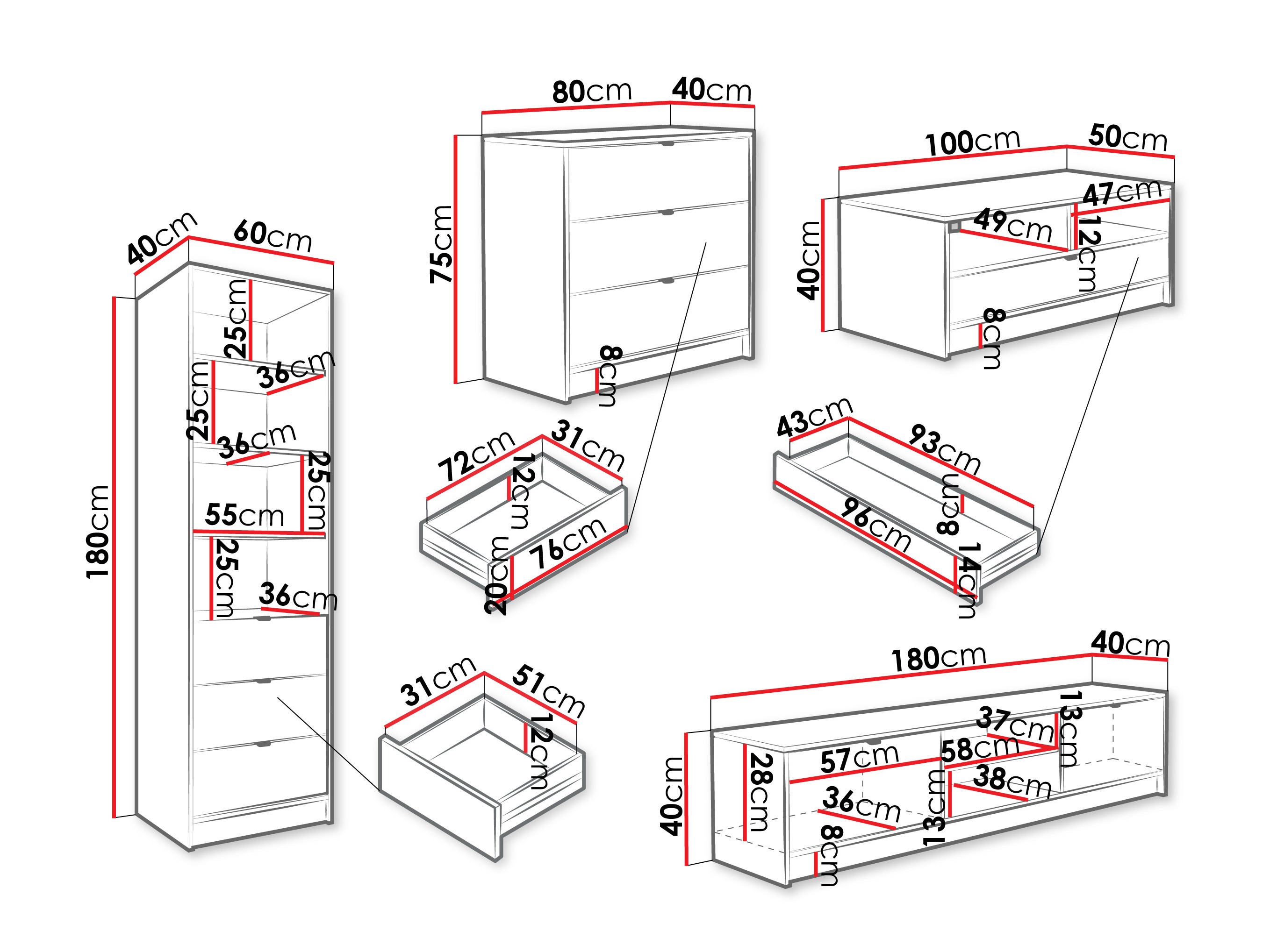 Living room set Comfivo Papilio VII (White)
