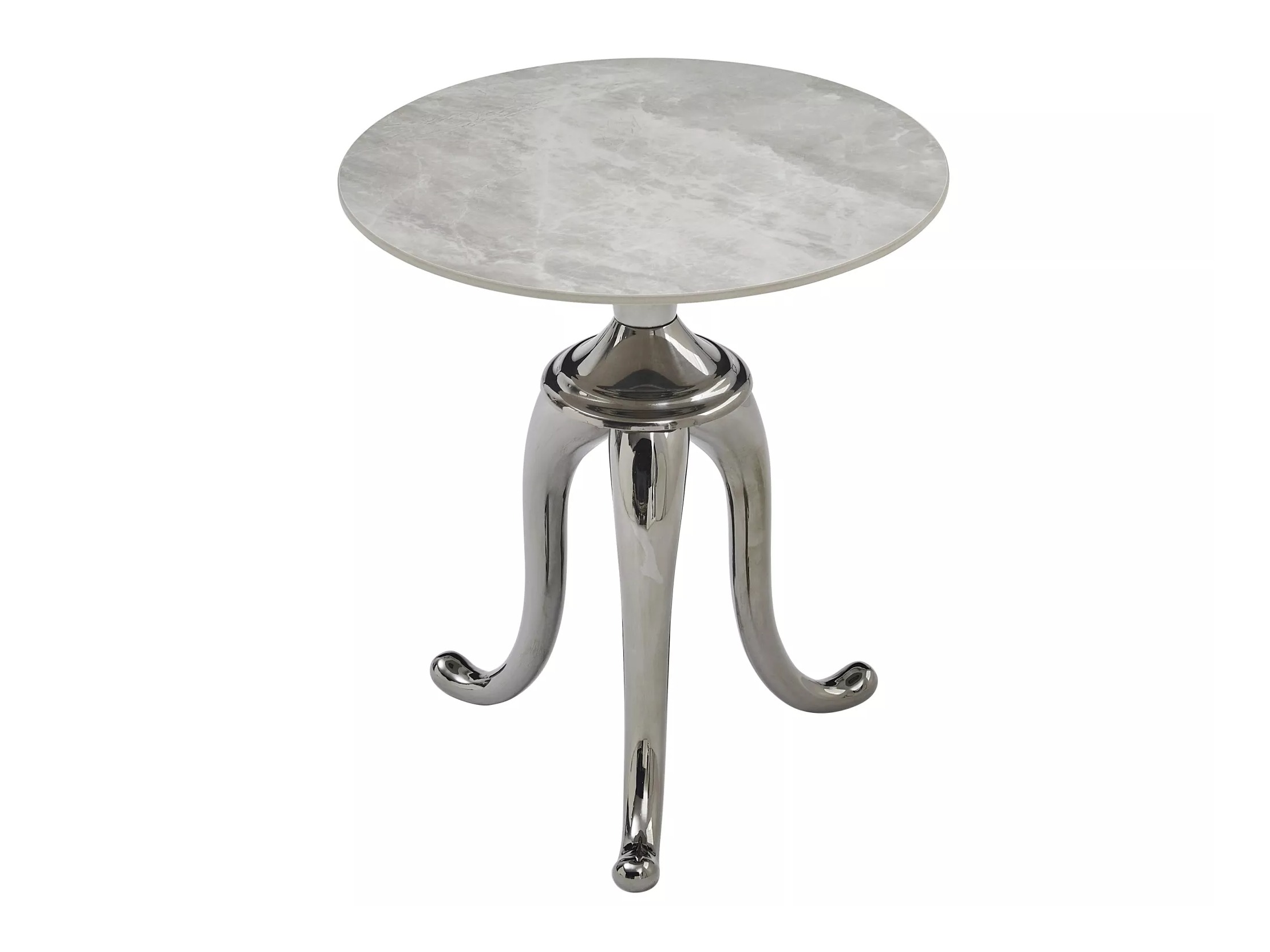 Side table Detroit 780 (Grey marble + Silver)