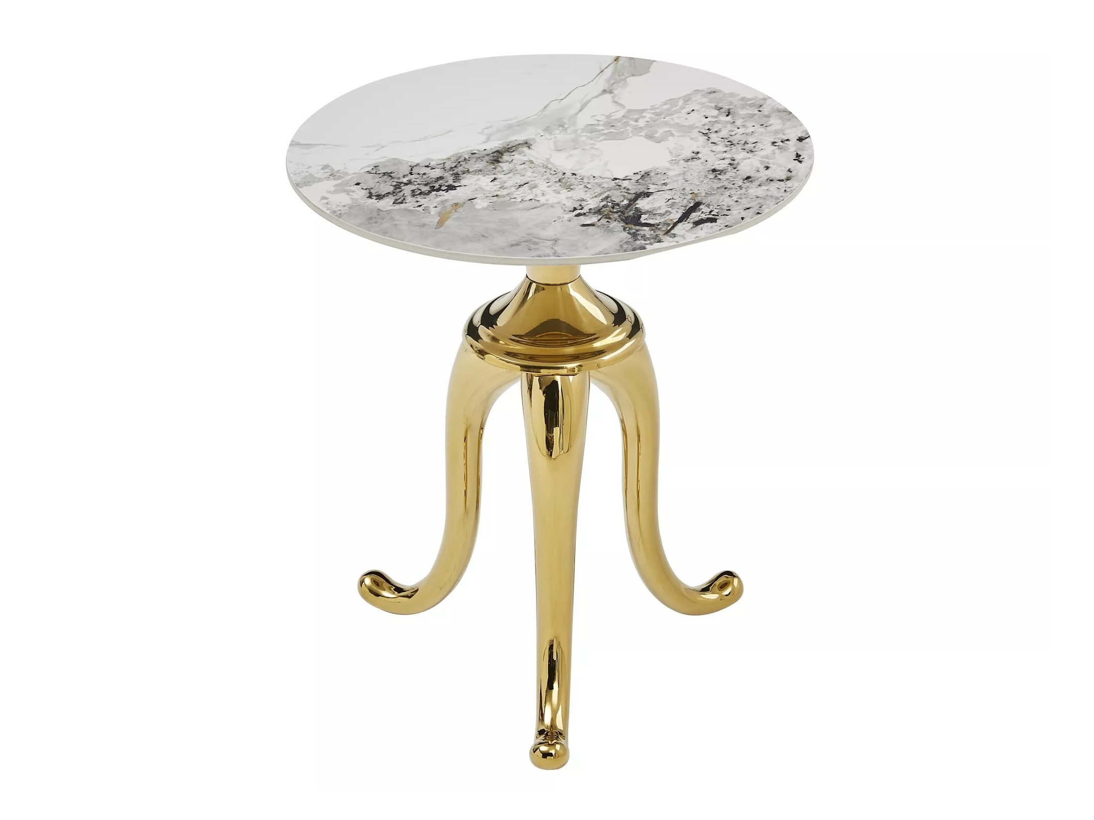 Side table Detroit 780 (White marble + Golden)