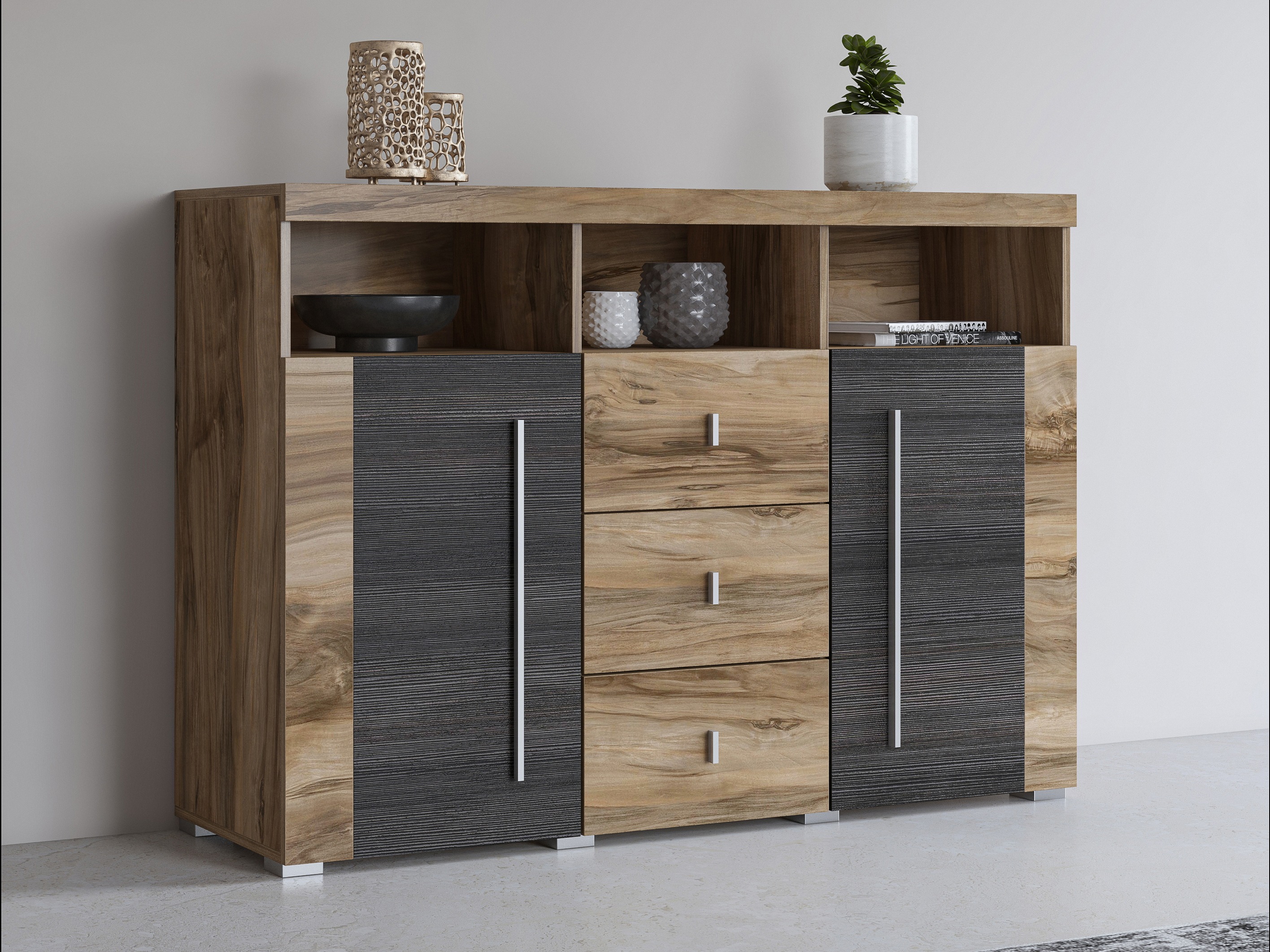 Chest of drawers Sorciro 101 (Nut + Dark oak)