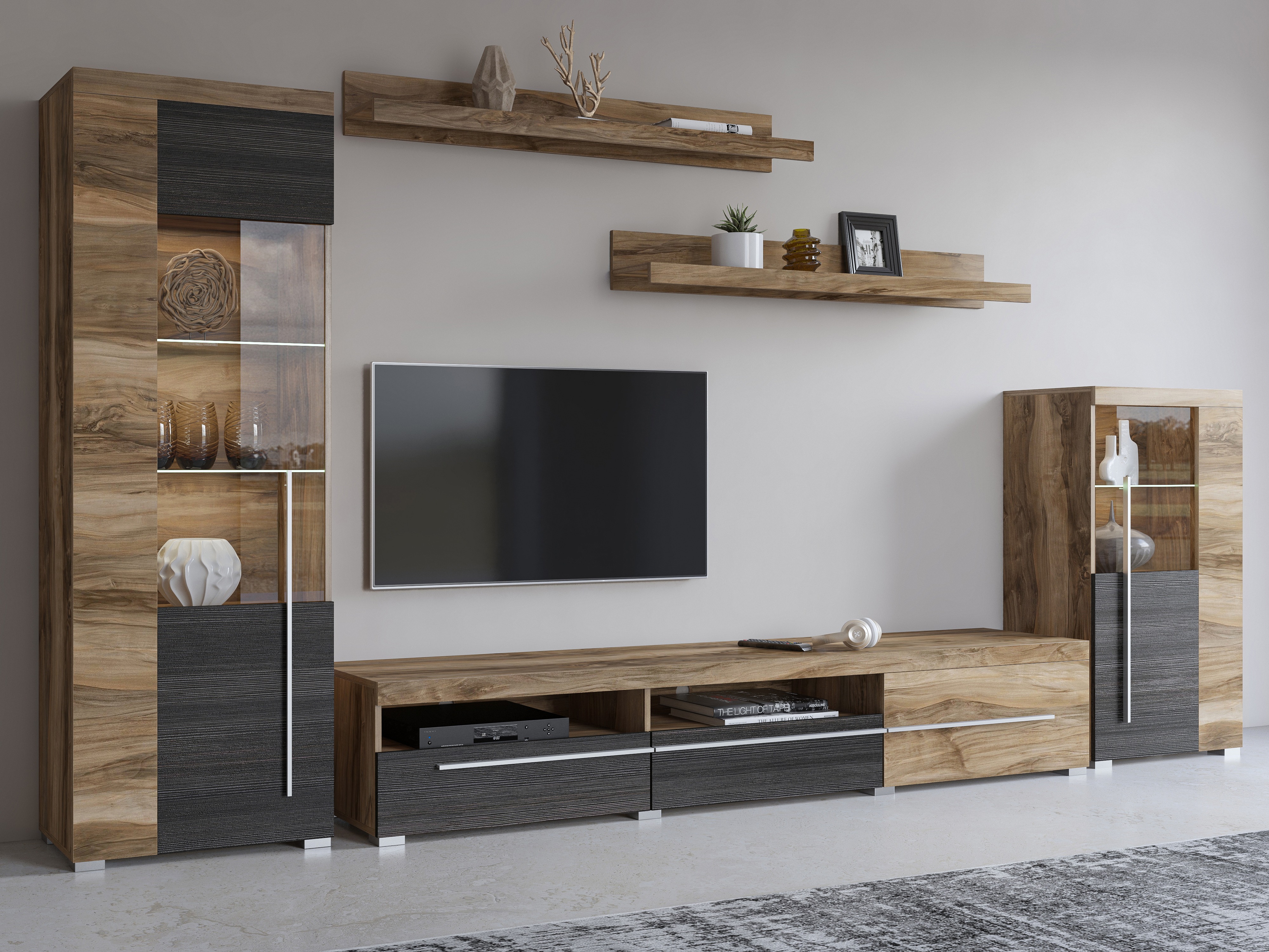 Living room set Sorciro 103 (Nut + Dark oak)