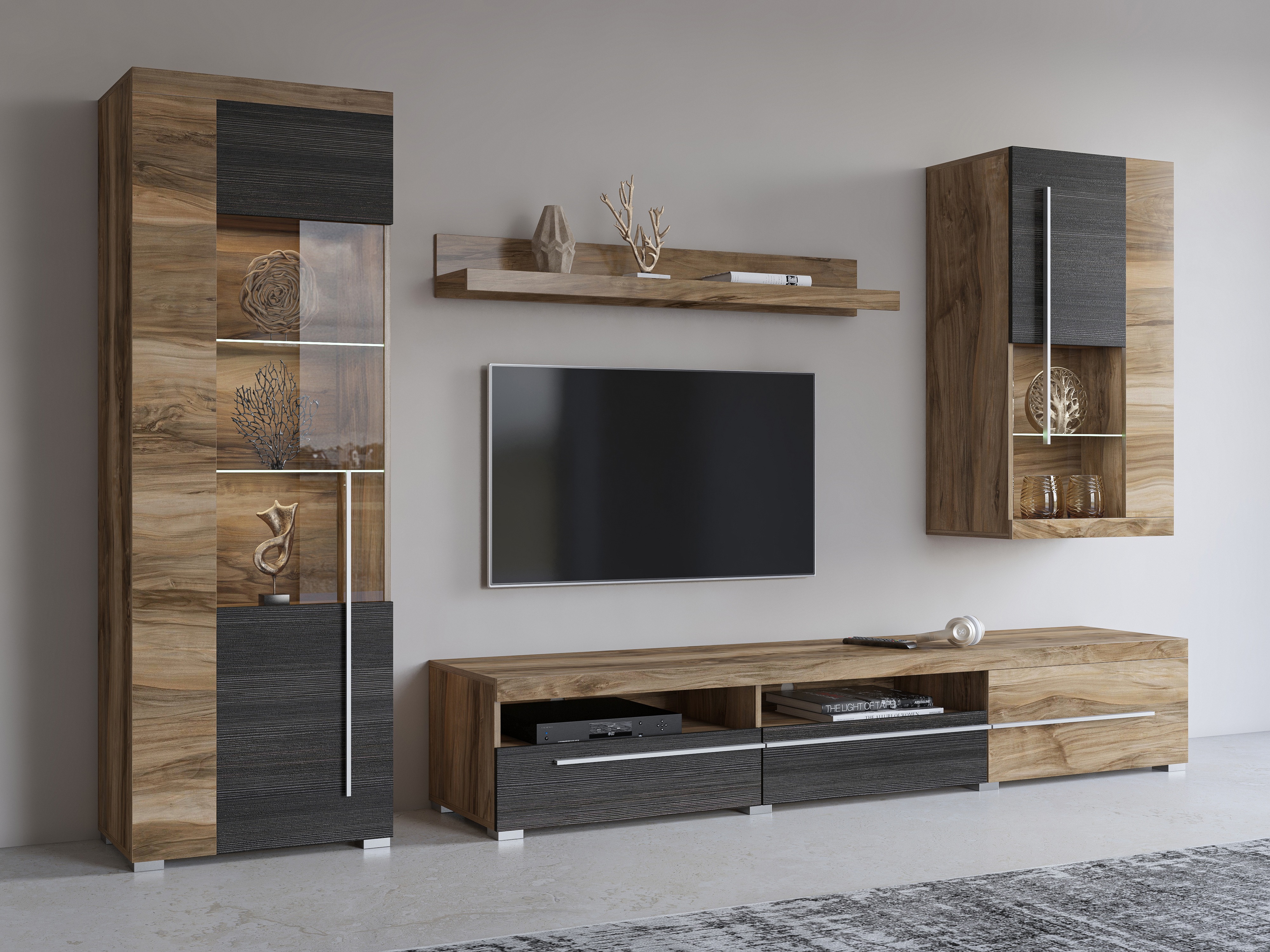 Living room set Sorciro 105 (Nut + Dark oak)