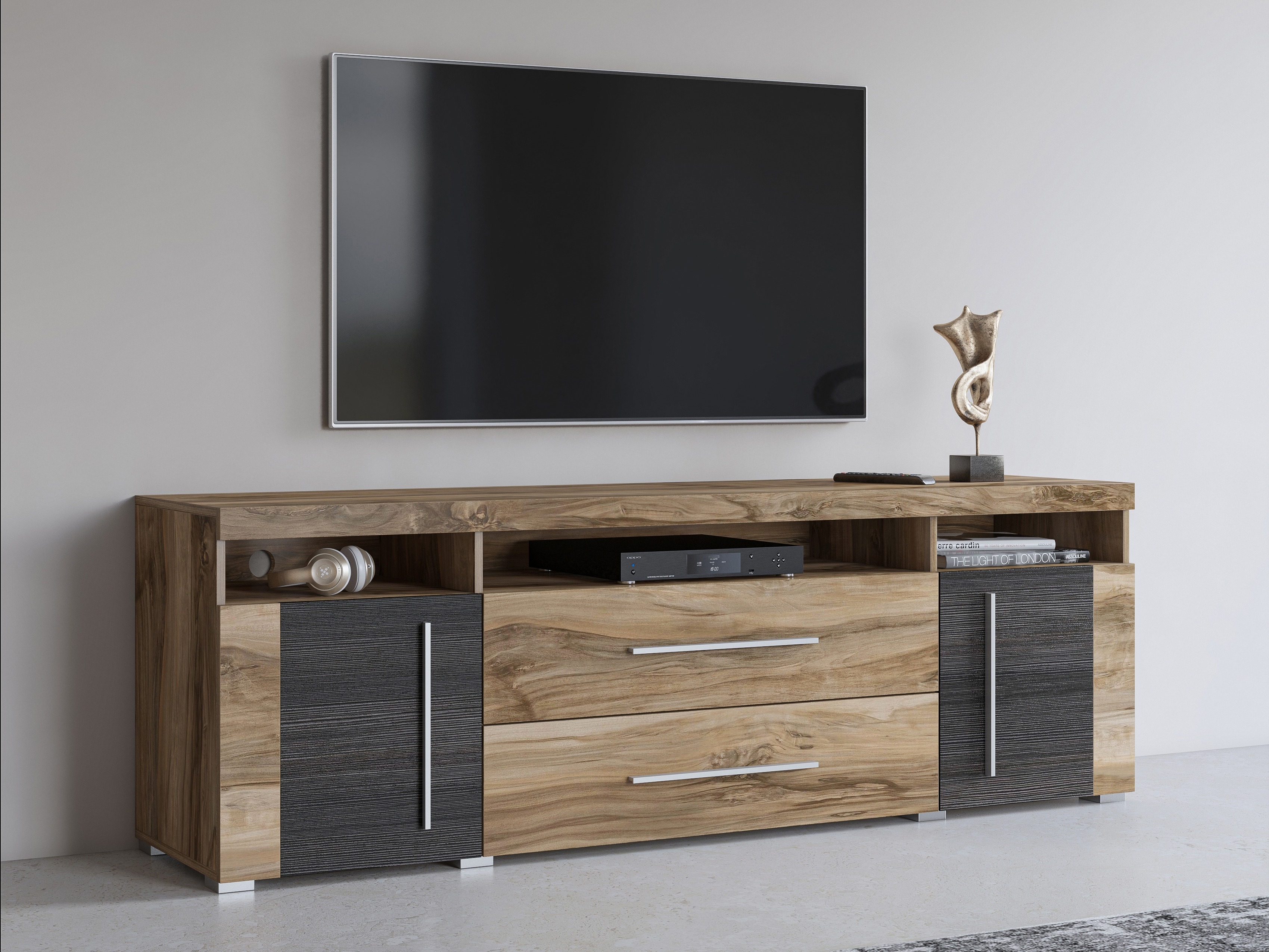 TV stand Sorciro 106 (Nut + Dark oak)
