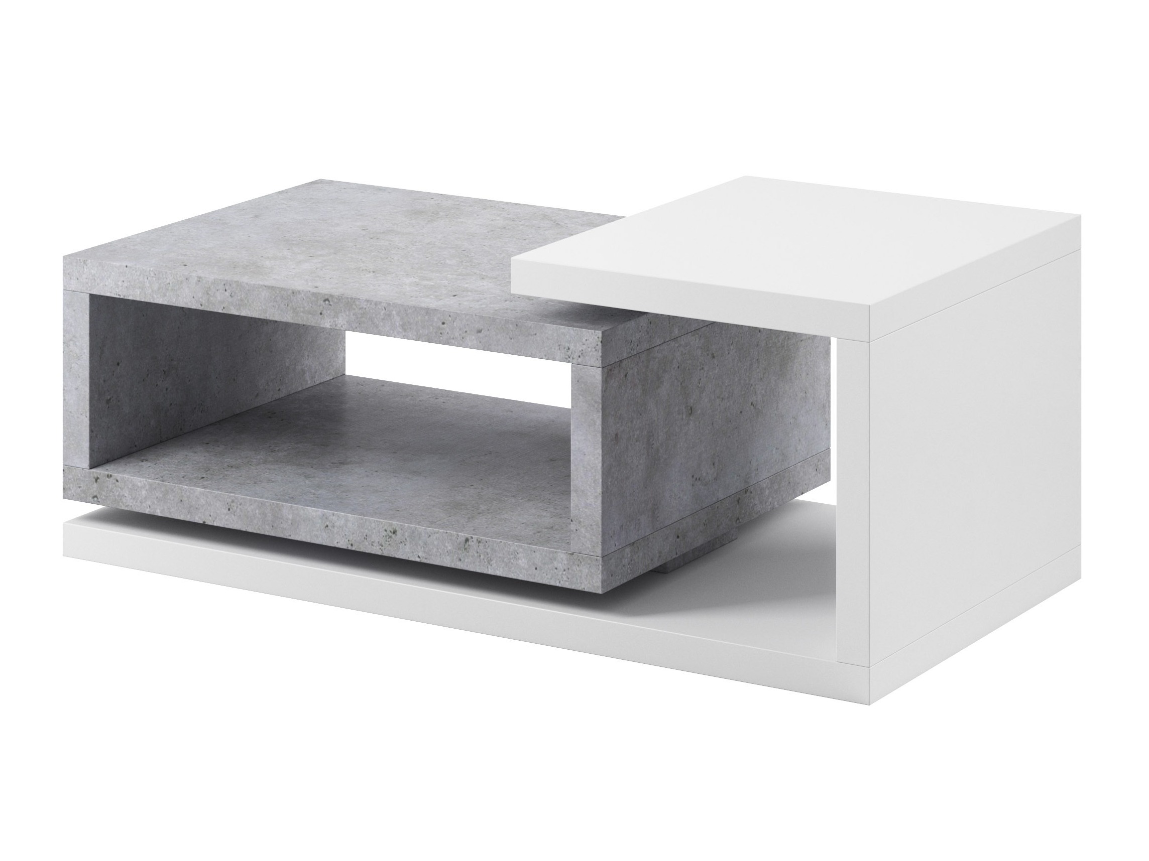 Coffee table Lutiva 104 (White + Concrete)