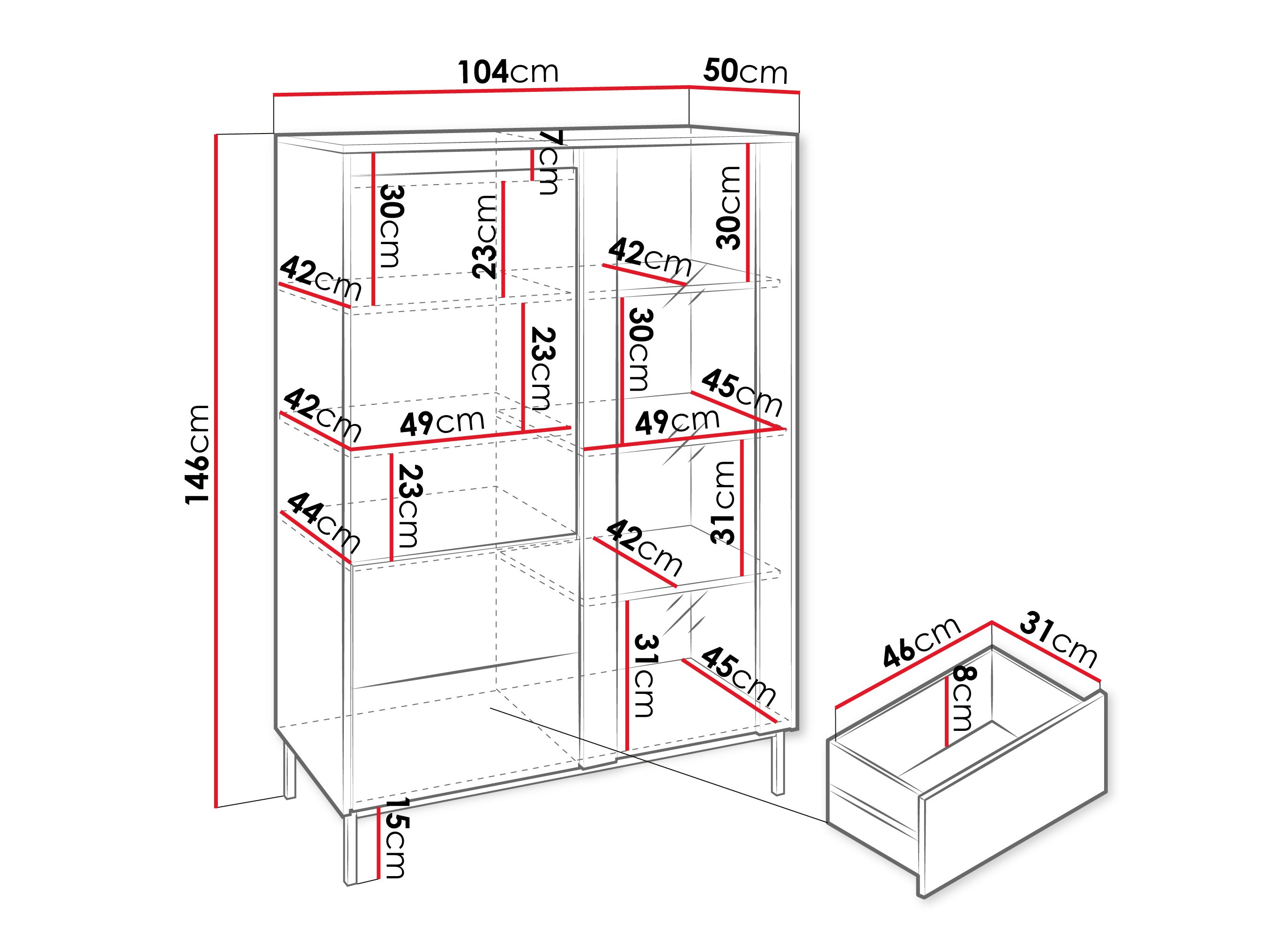 Bookcase Comfivo Delruva (Cashmere)