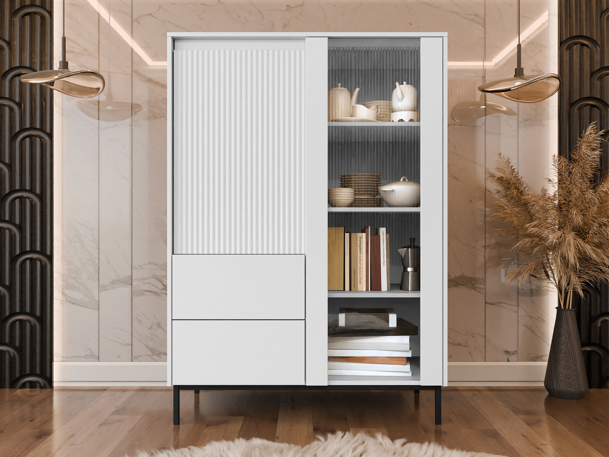 Bookcase Comfivo Delruva (White)