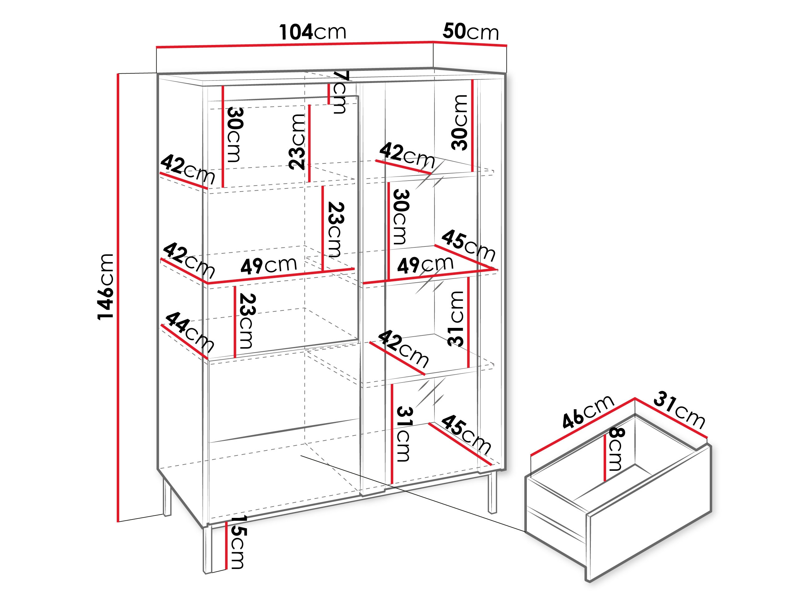 Bookcase Comfivo Delruva (White)