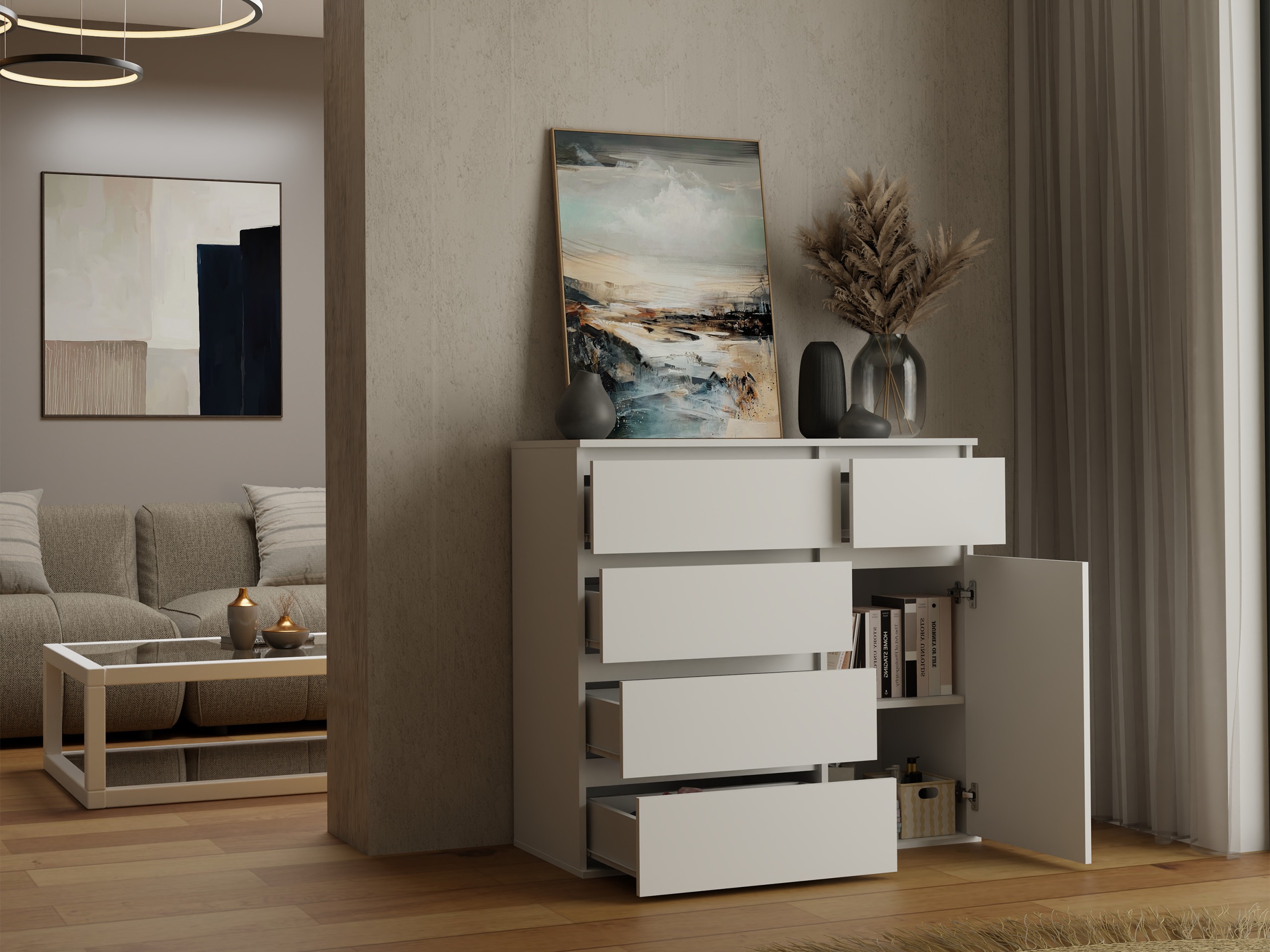 Chest of drawers Elbvelu 136 (White)