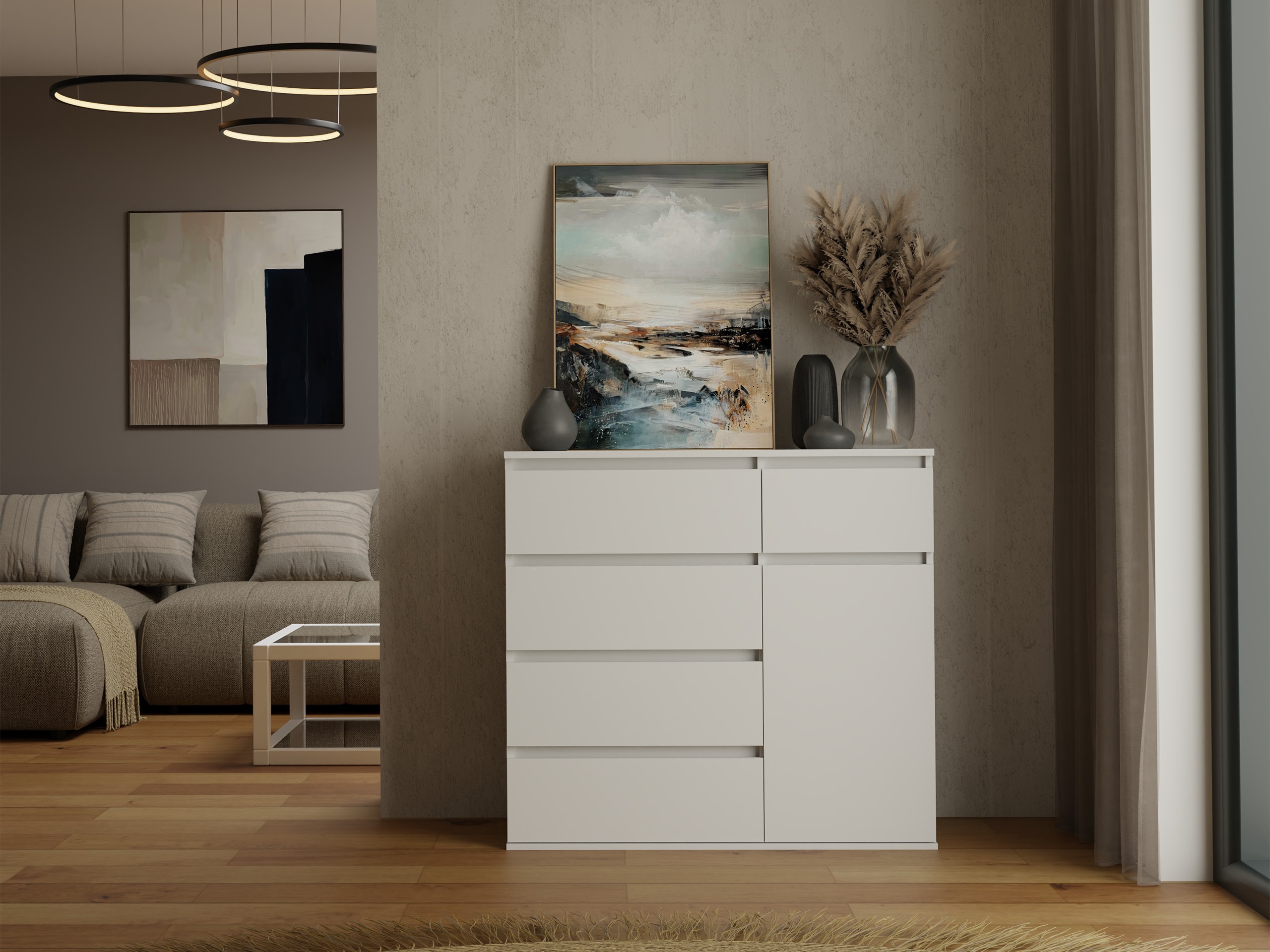 Chest of drawers Elbvelu 136 (White)