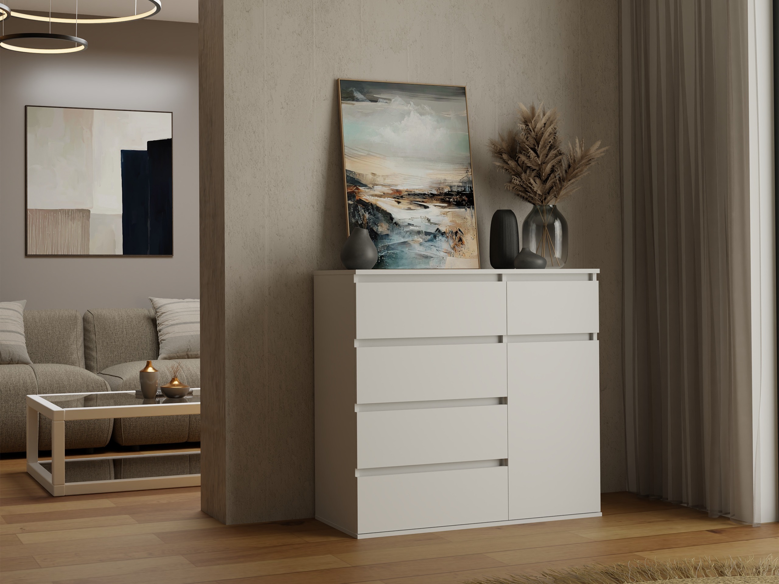 Chest of drawers Elbvelu 136 (White)