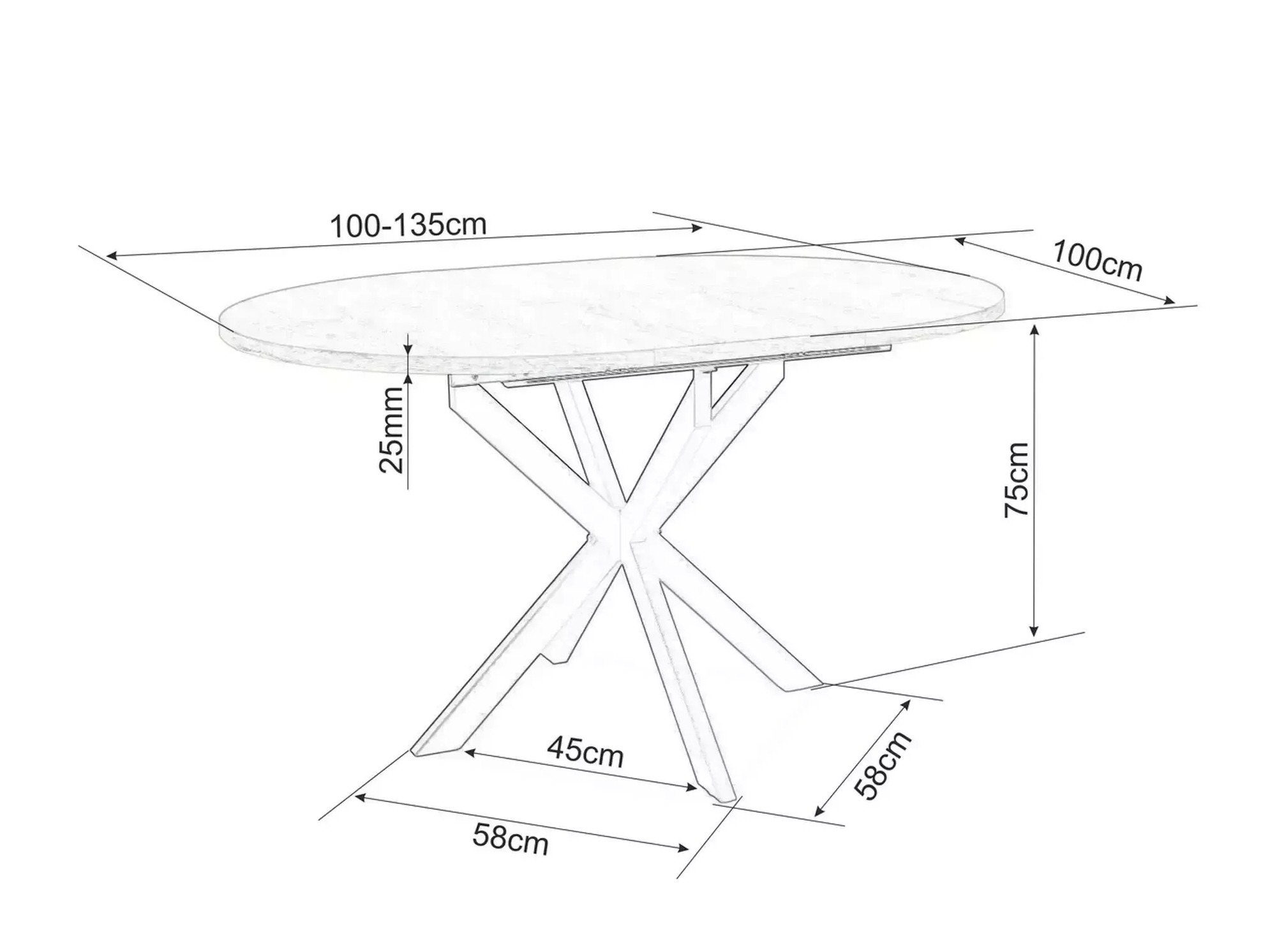 Table Detroit 792 (White marble)