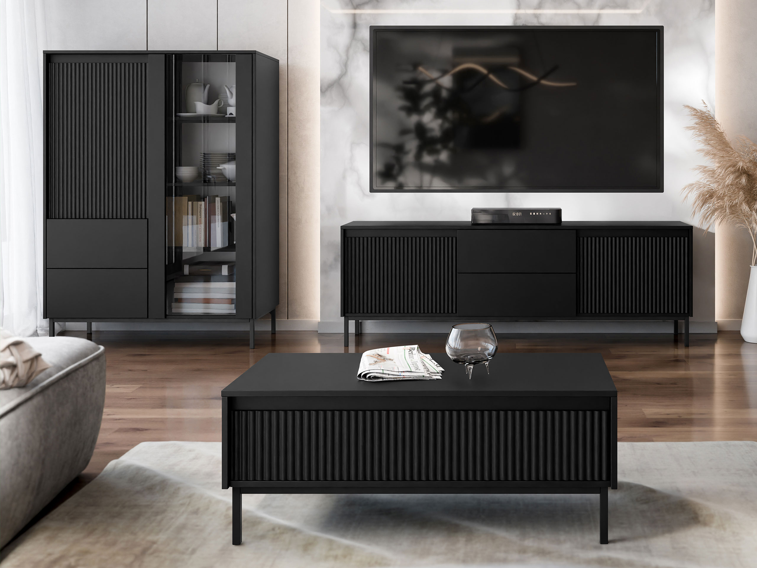 Living room set Comfivo Delruva V (Black)