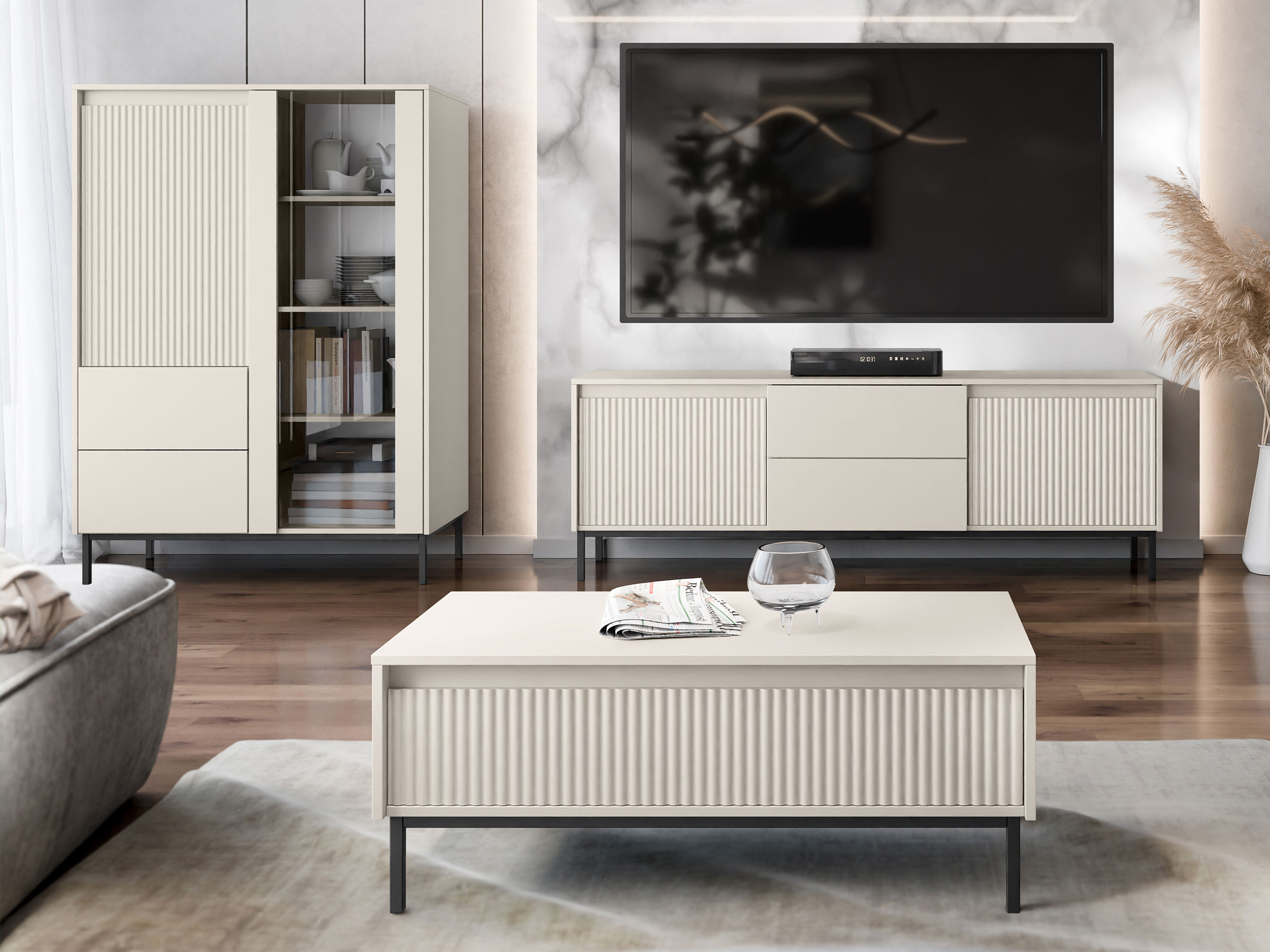 Living room set Comfivo Delruva V (Cashmere)