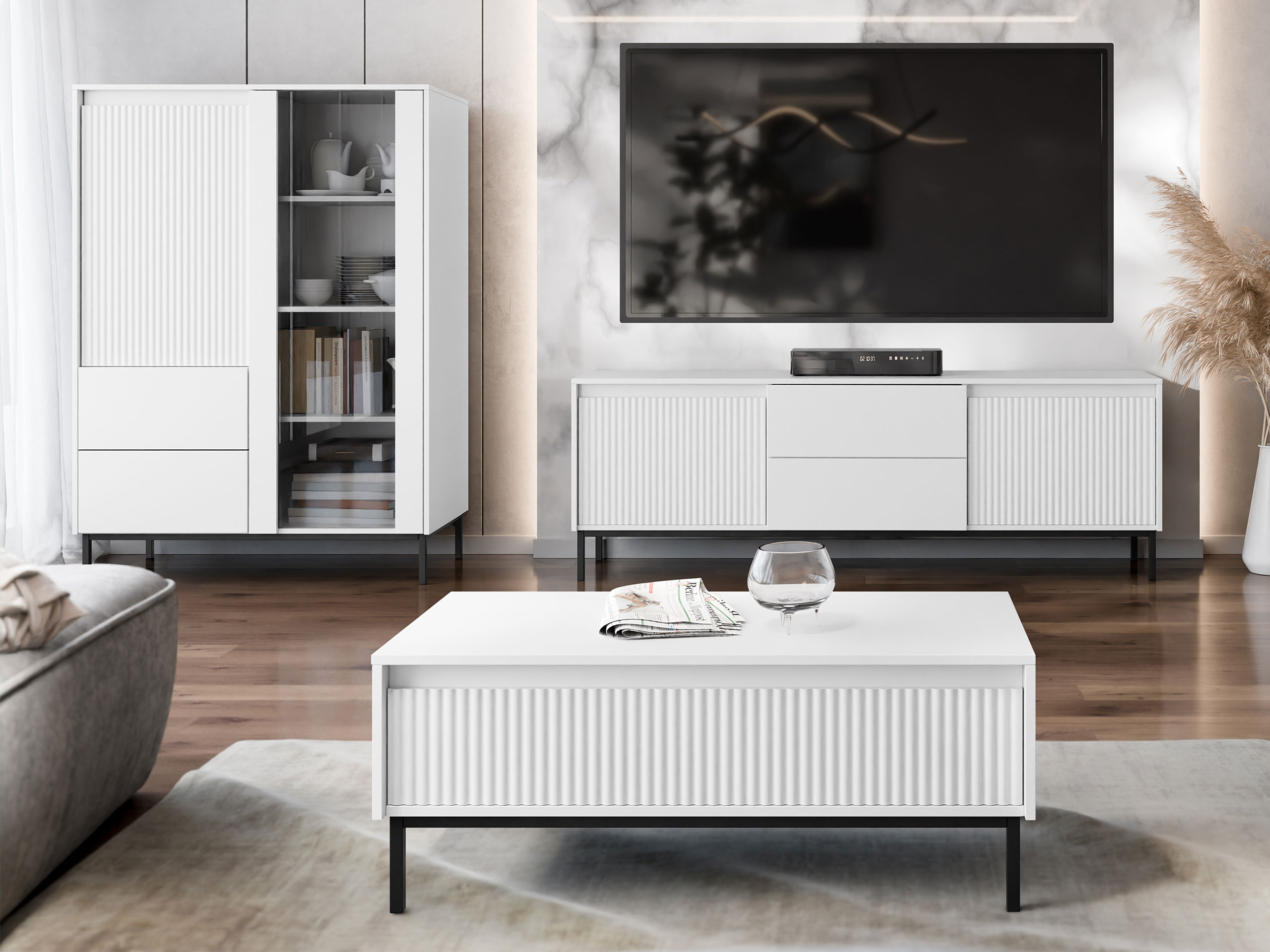 Living room set Comfivo Delruva V (White)