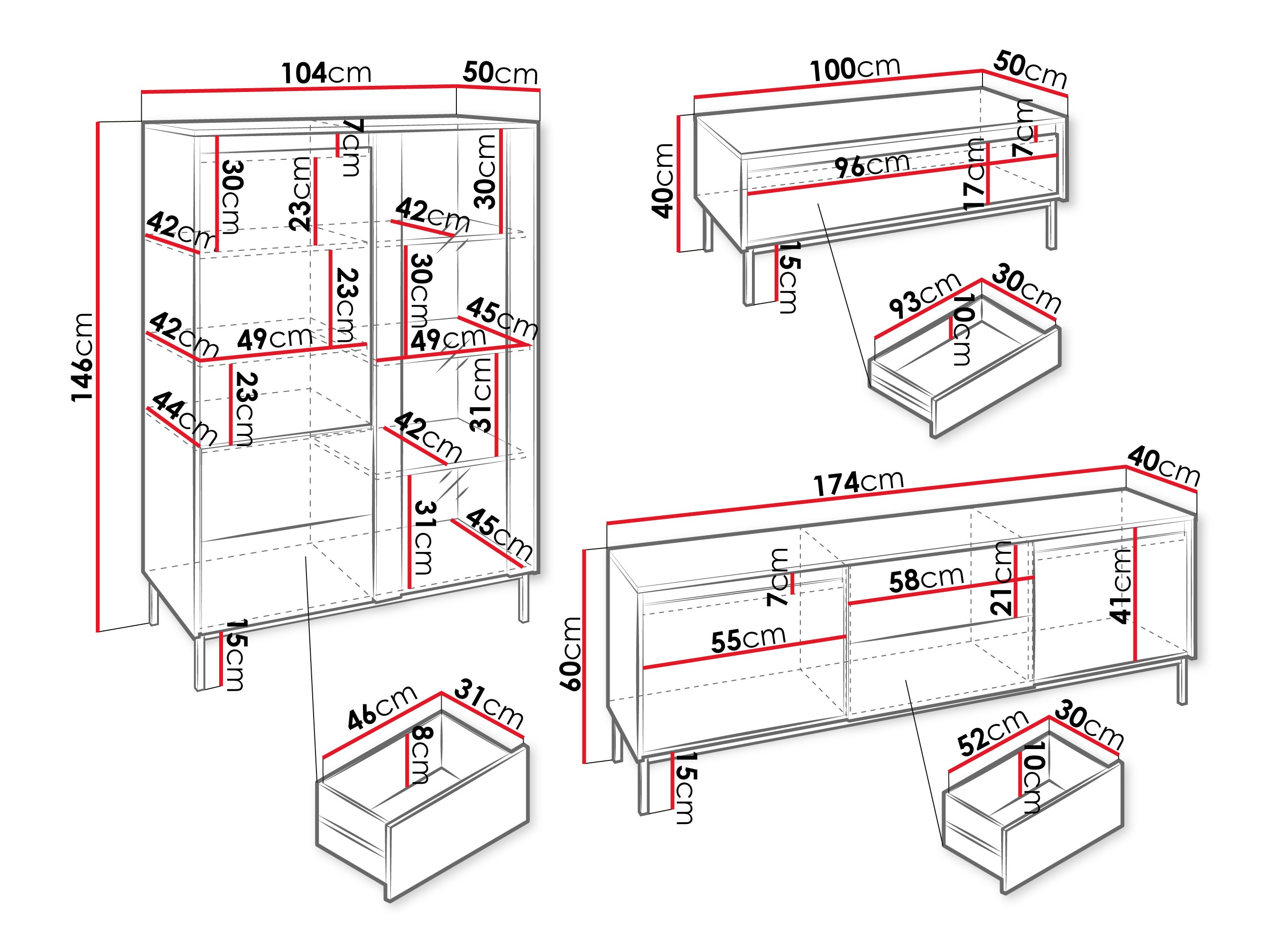 Living room set Comfivo Delruva V (White)