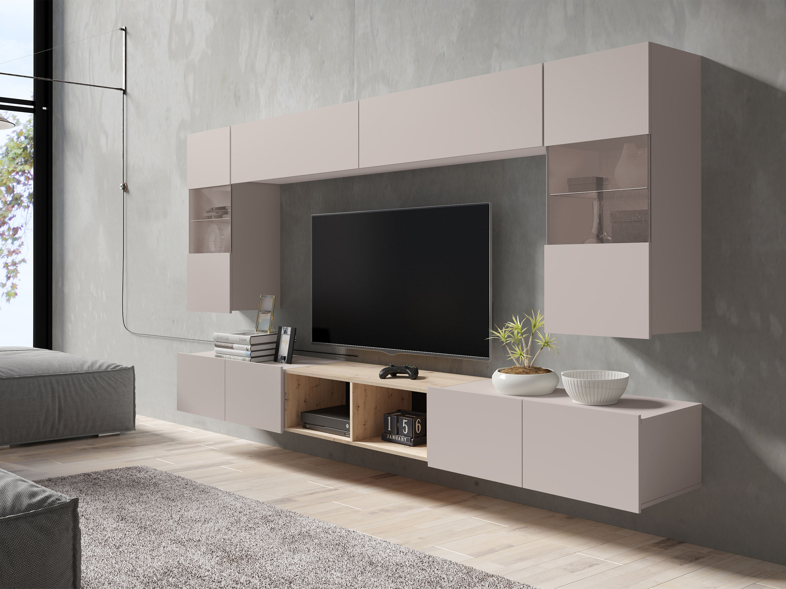 Living room set Remus XXIV (Cashmere + Artisan oak)