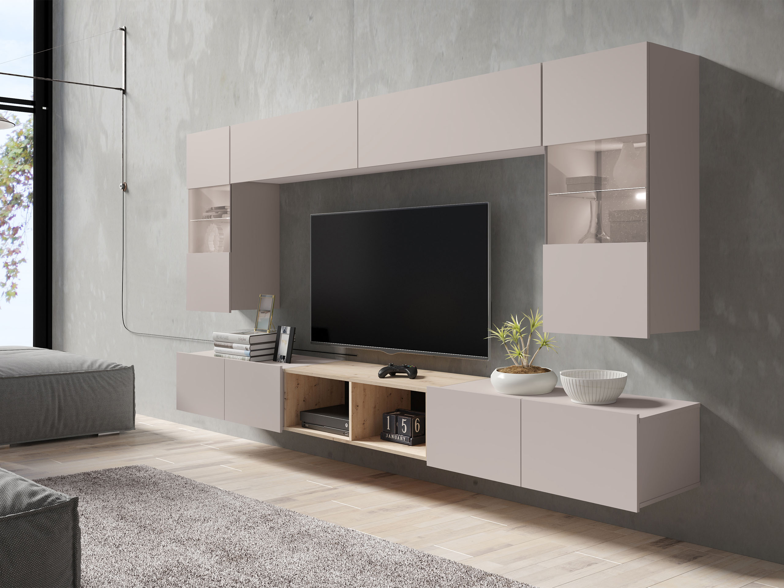 Living room set Remus XXIV (Cashmere + Artisan oak)