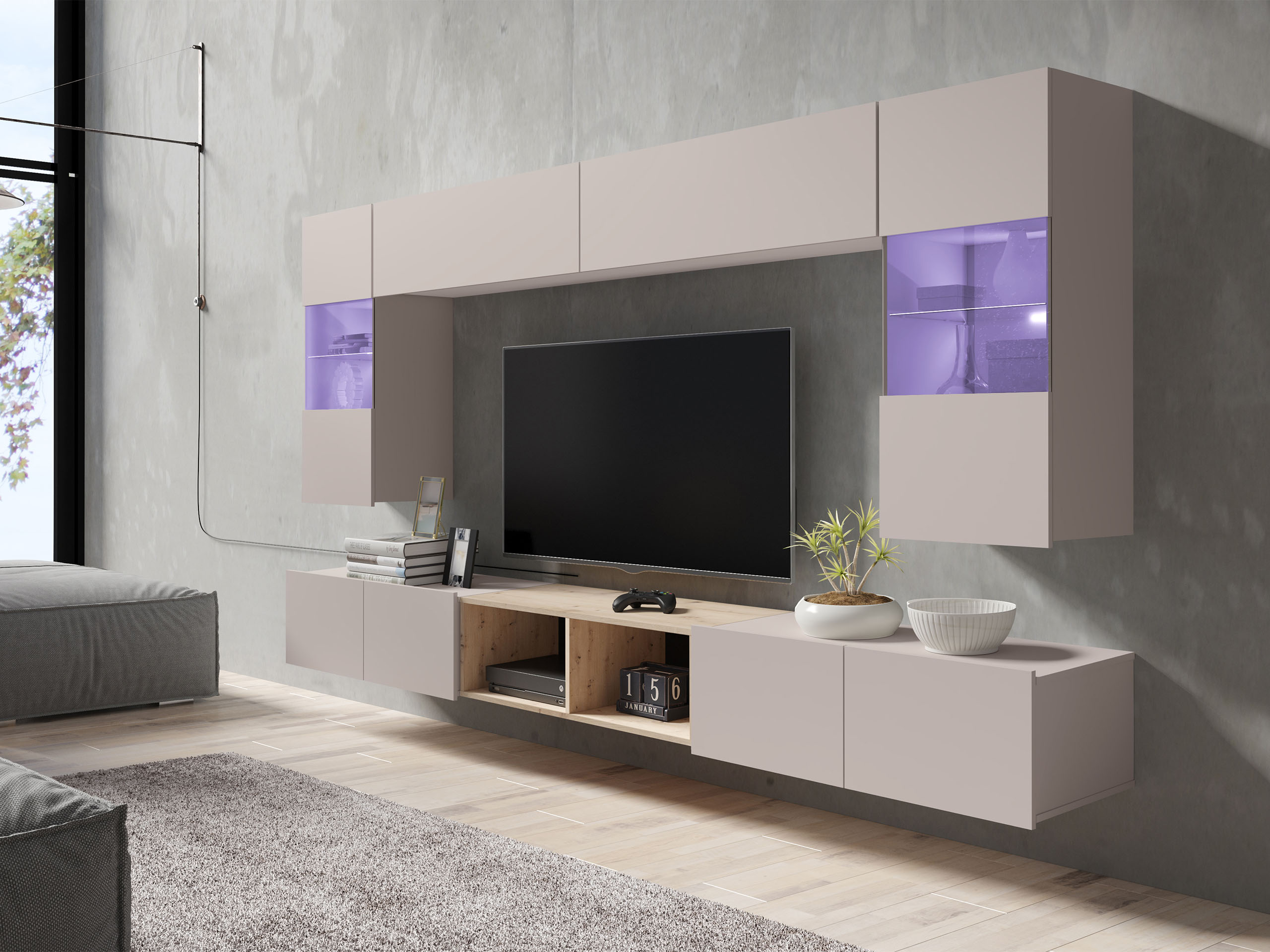 Living room set Remus XXIV (Cashmere + Artisan oak)