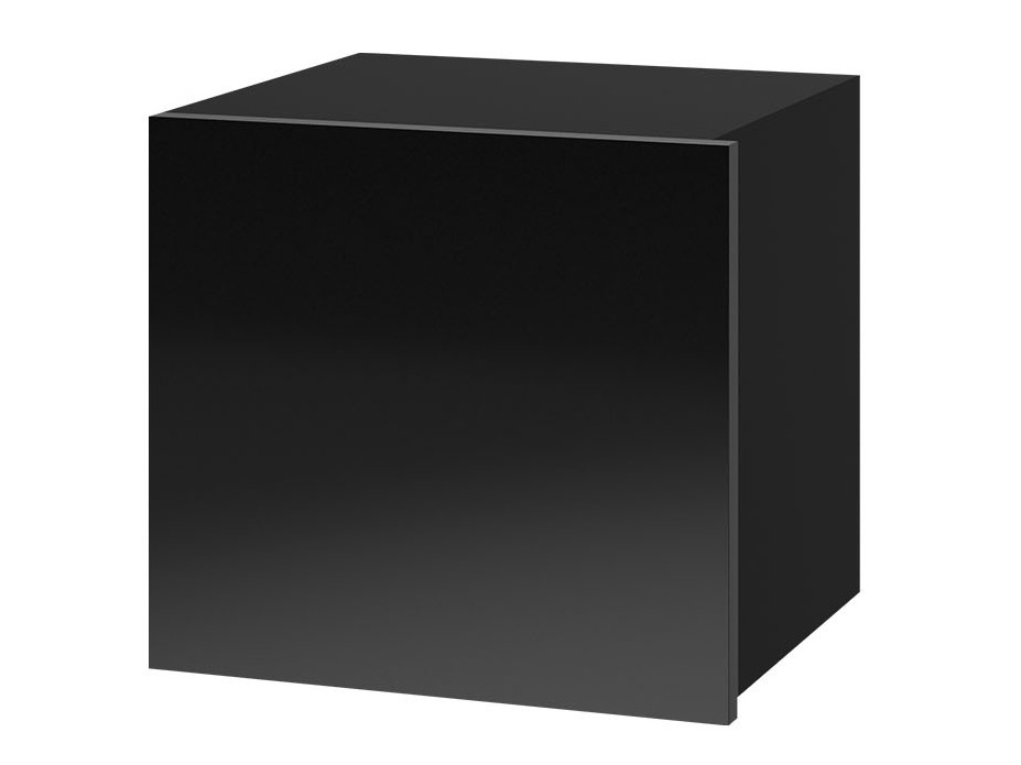 Wall cabinet Tivdalu 124 (Black + Glossy black)