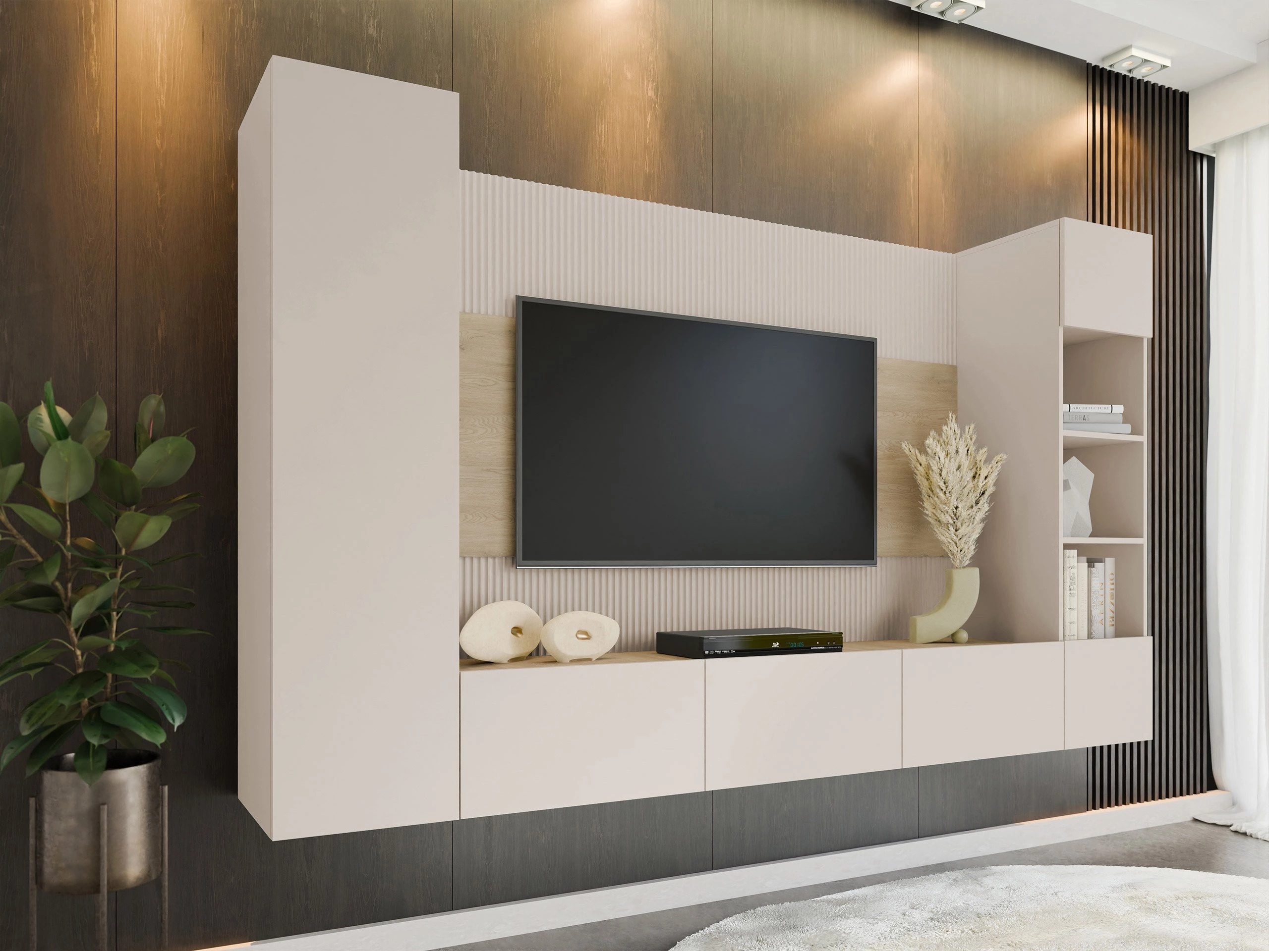 Living room set Comfivo 450 (Beige + Oak)