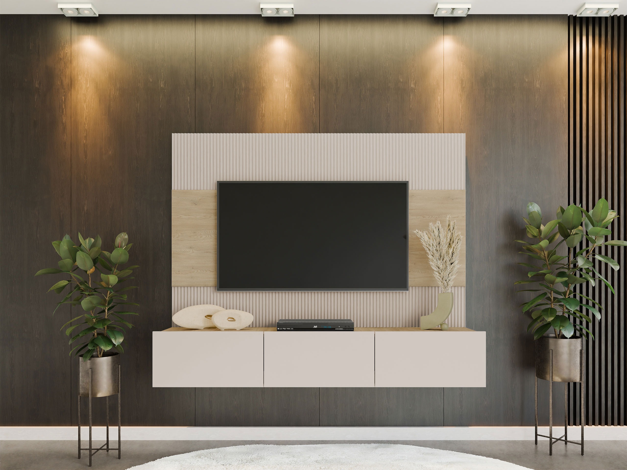 Living room set Comfivo Salix (Beige + Cremona oak)