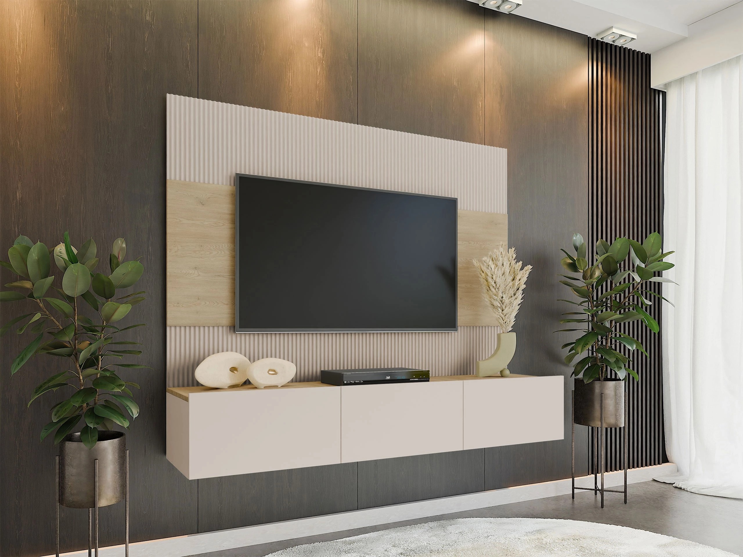 Living room set Comfivo Salix (Beige + Cremona oak)