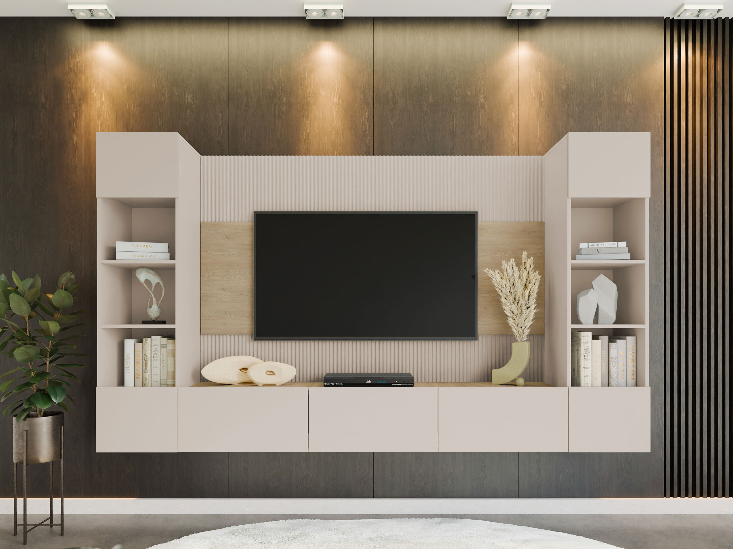 Living room set Comfivo Salix I (Beige + Cremona oak)