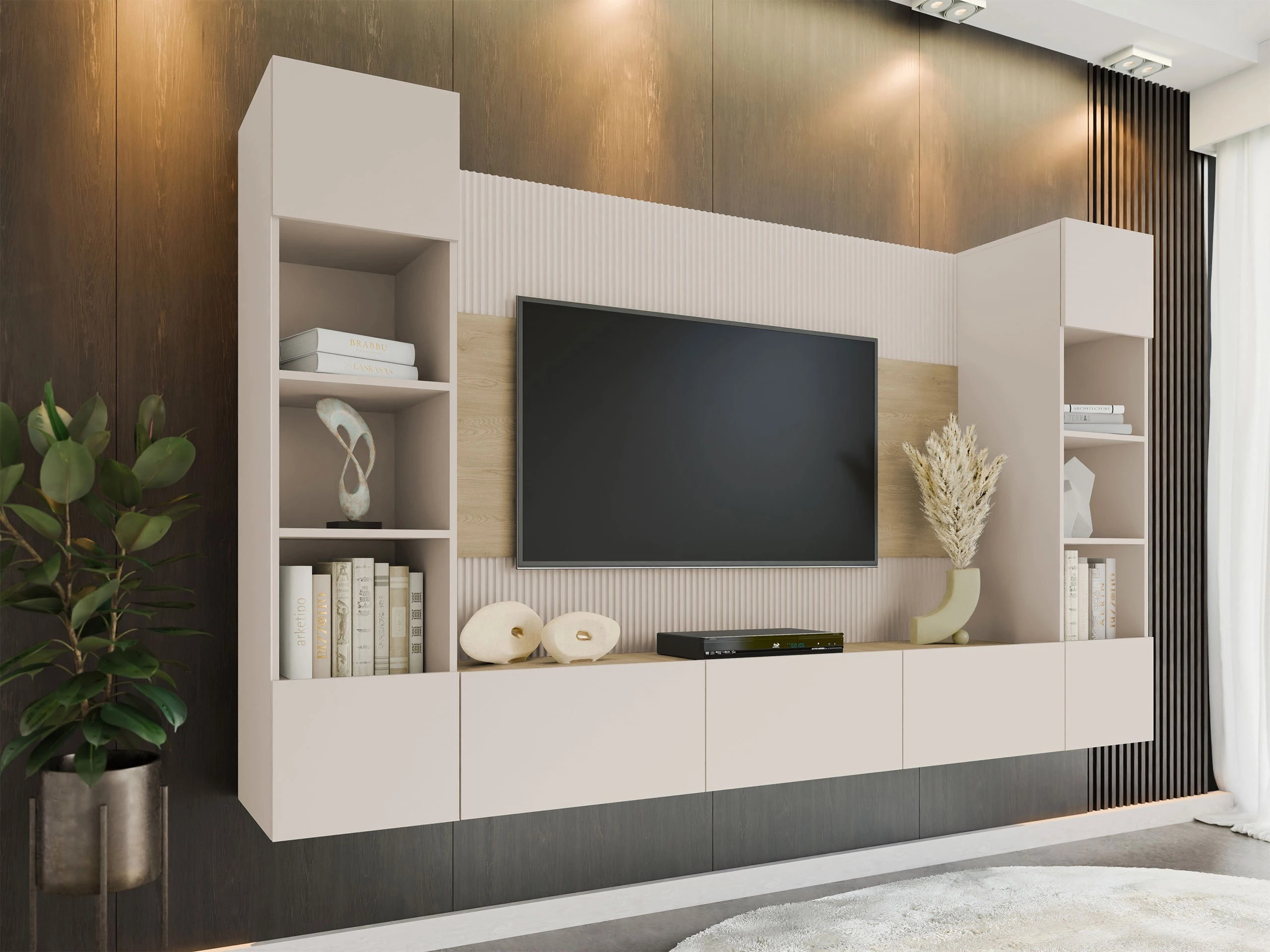 Living room set Comfivo Salix I (Beige + Cremona oak)