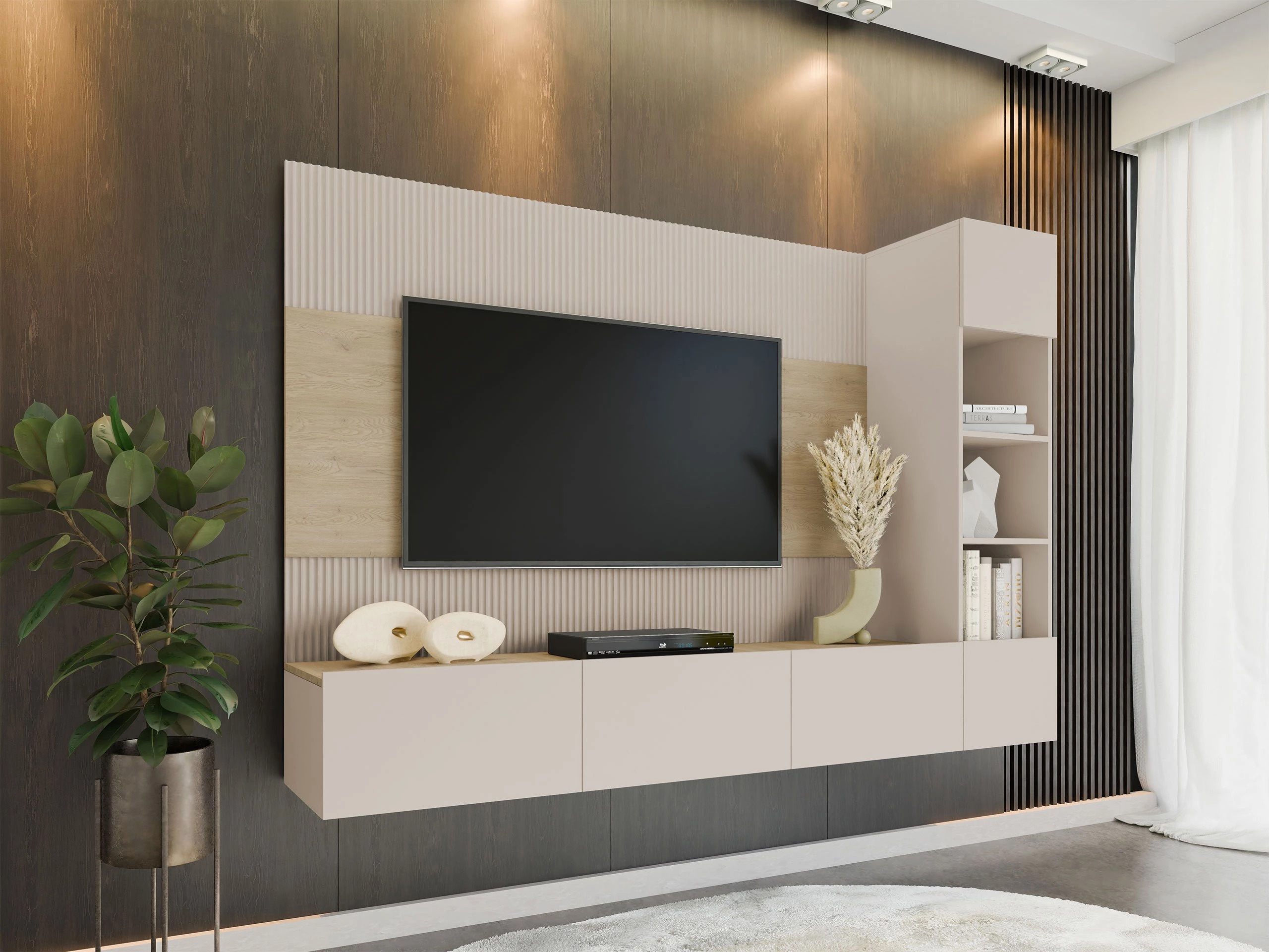 Living room set Comfivo Salix II (Beige + Cremona oak)