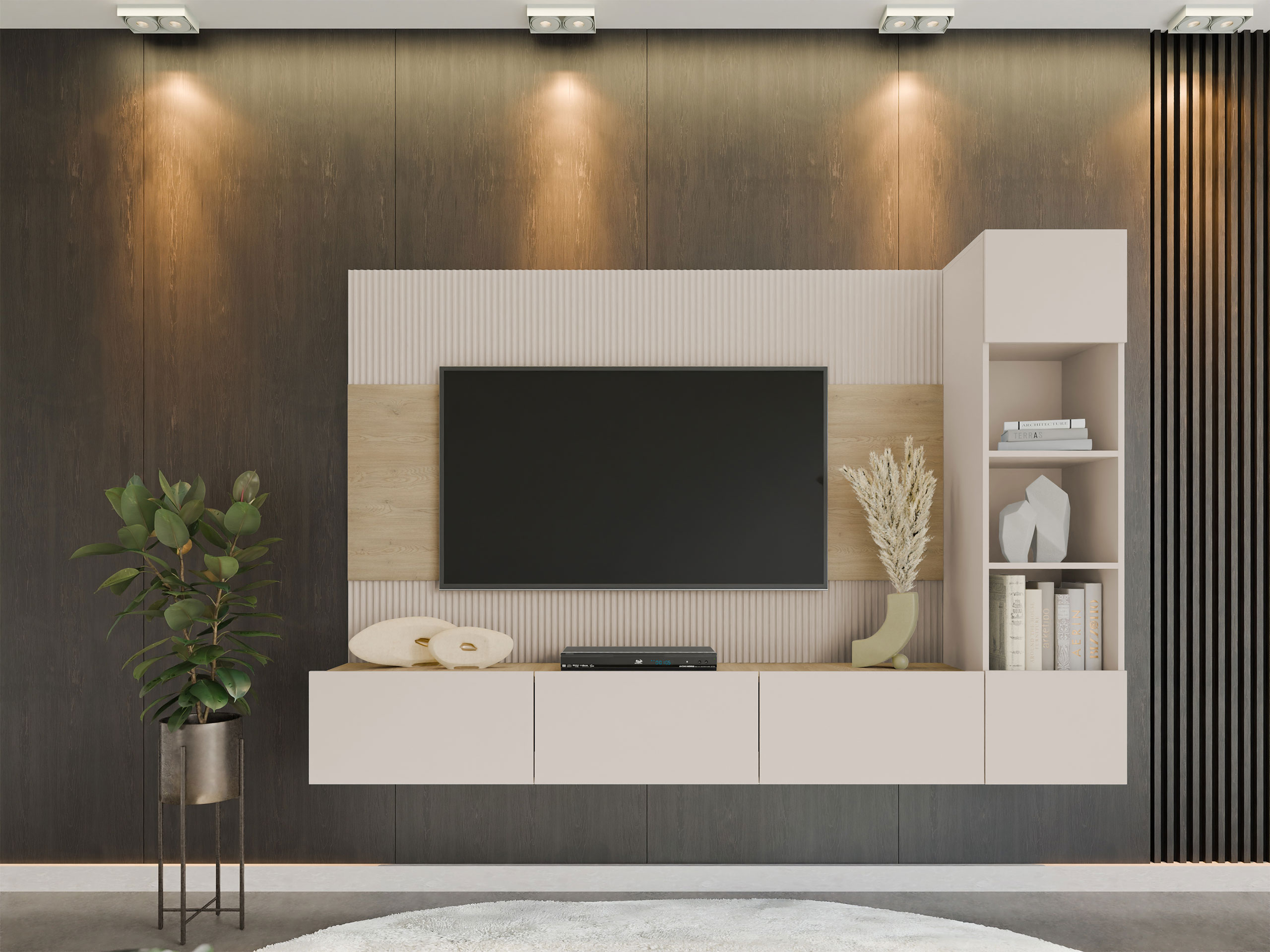 Living room set Comfivo Salix II (Beige + Oak)