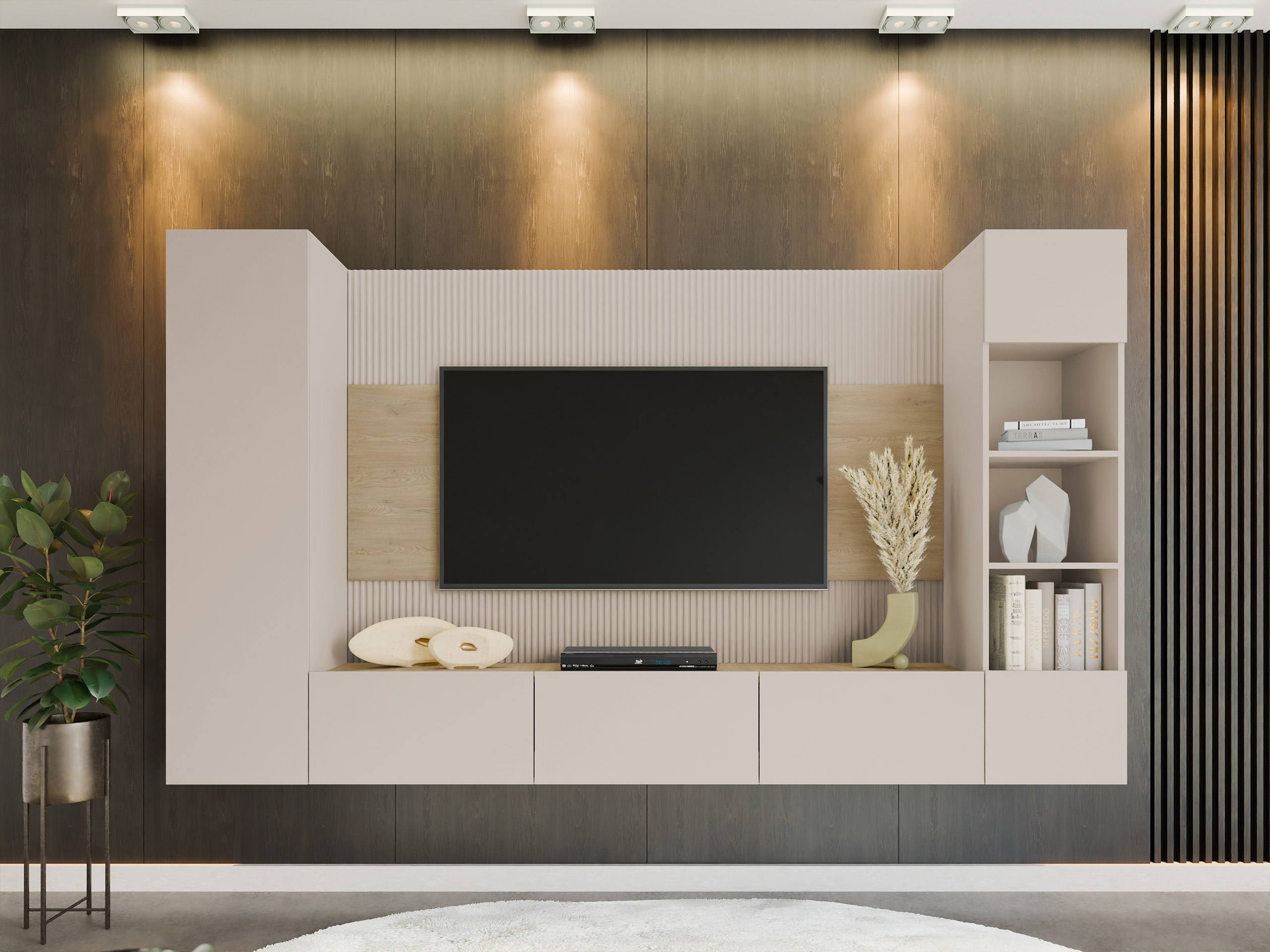 Living room set Comfivo Salix IV (Beige + Cremona oak)