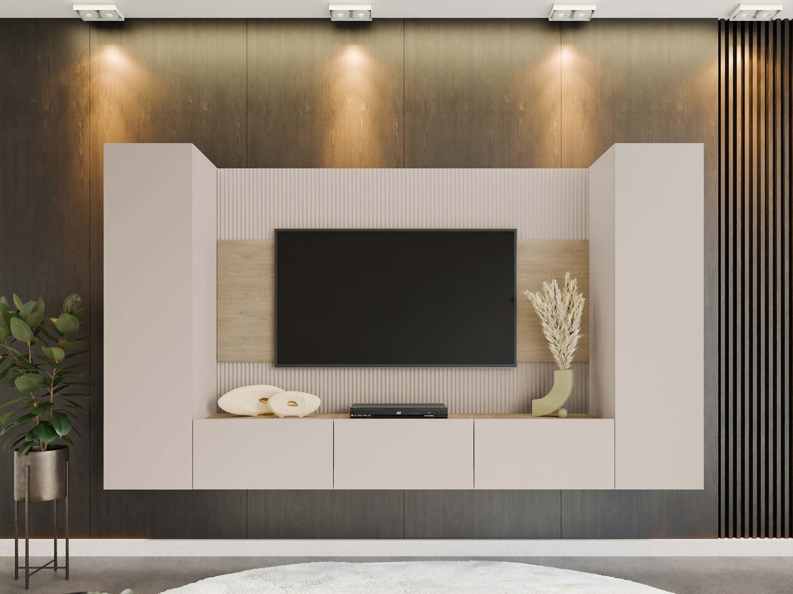Living room set Comfivo Salix V (Beige + Cremona oak)