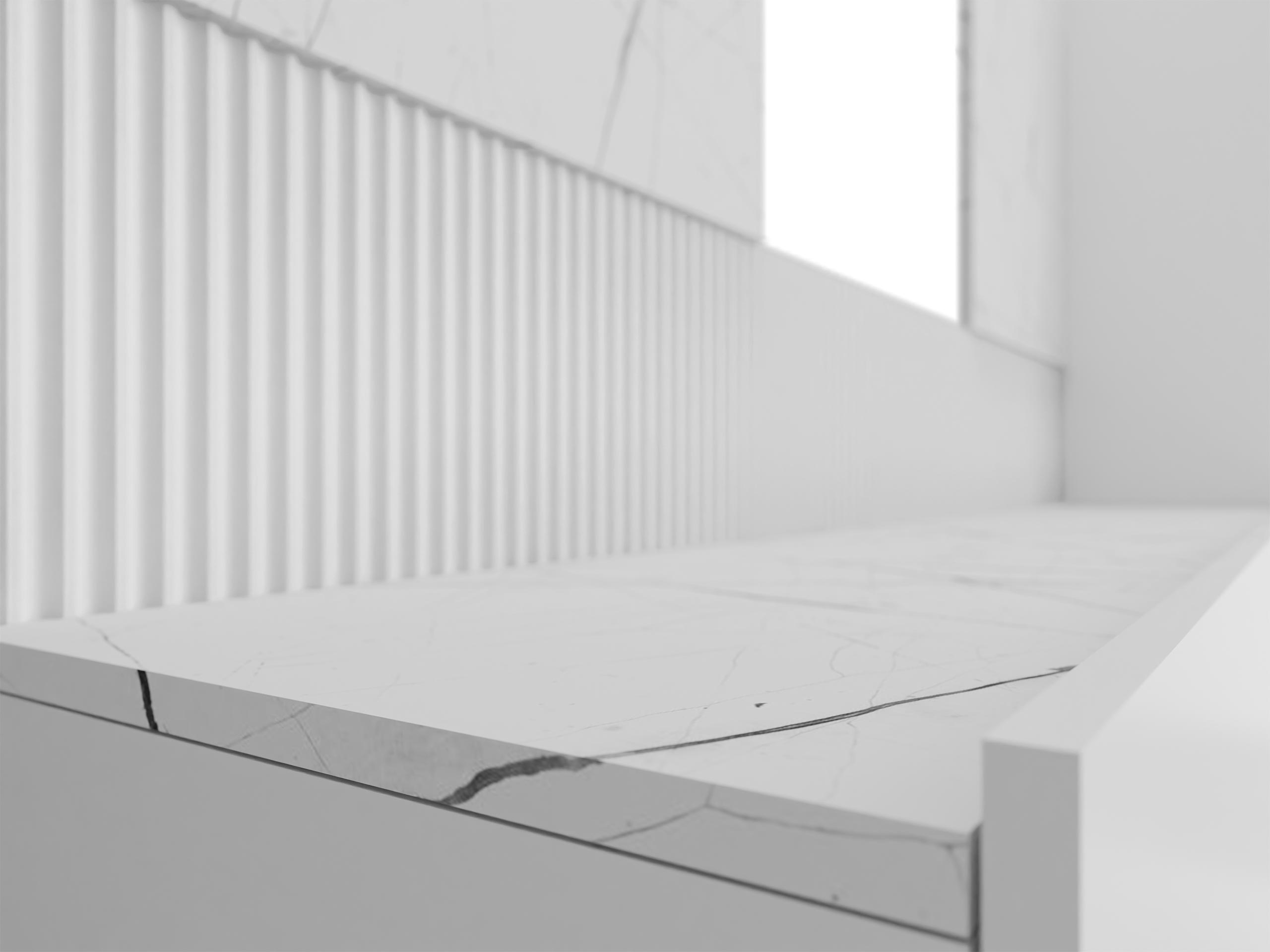 Living room set Comfivo Salix V (White + White marble)