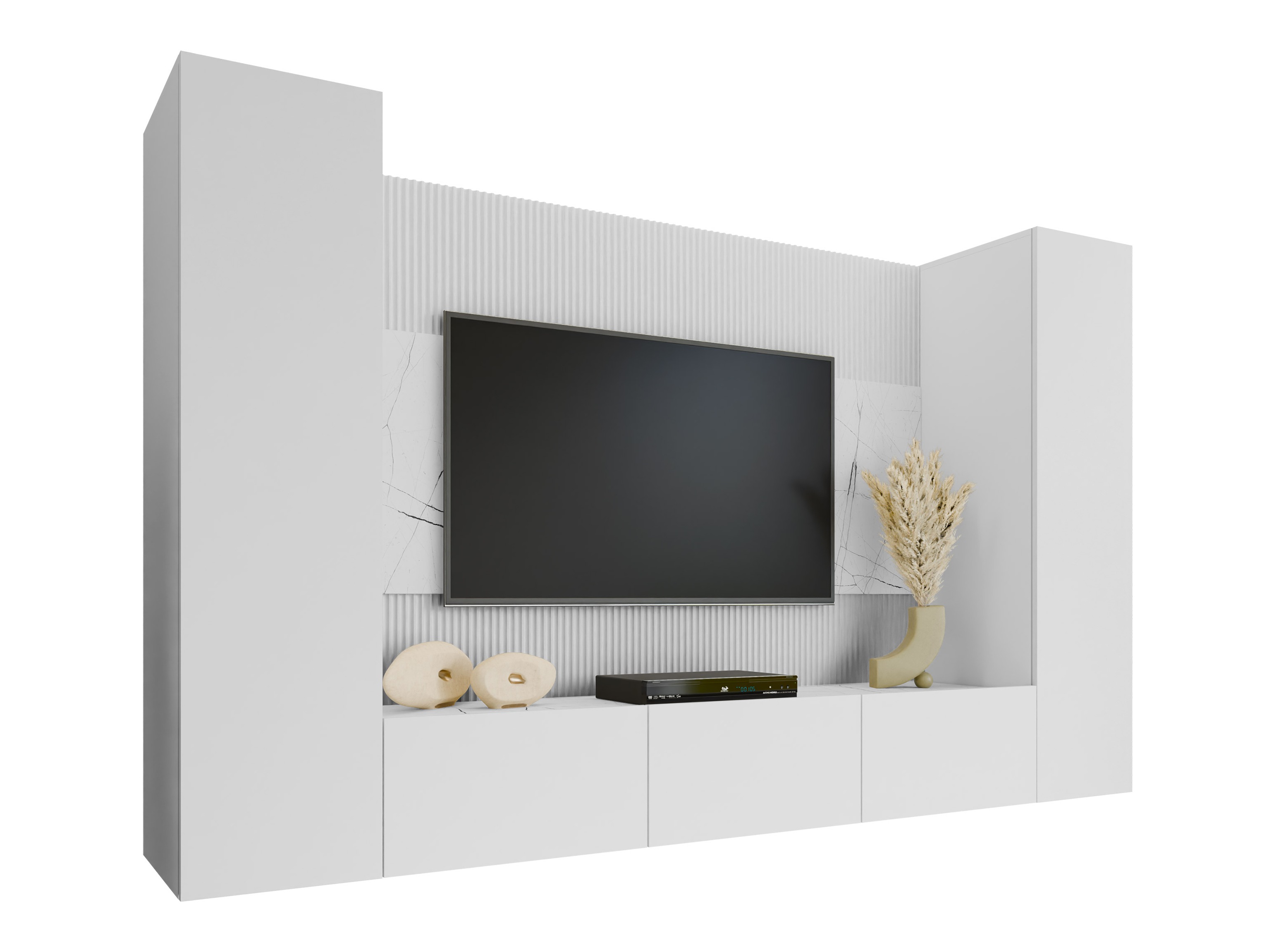 Living room set Comfivo Salix V (White + White marble)