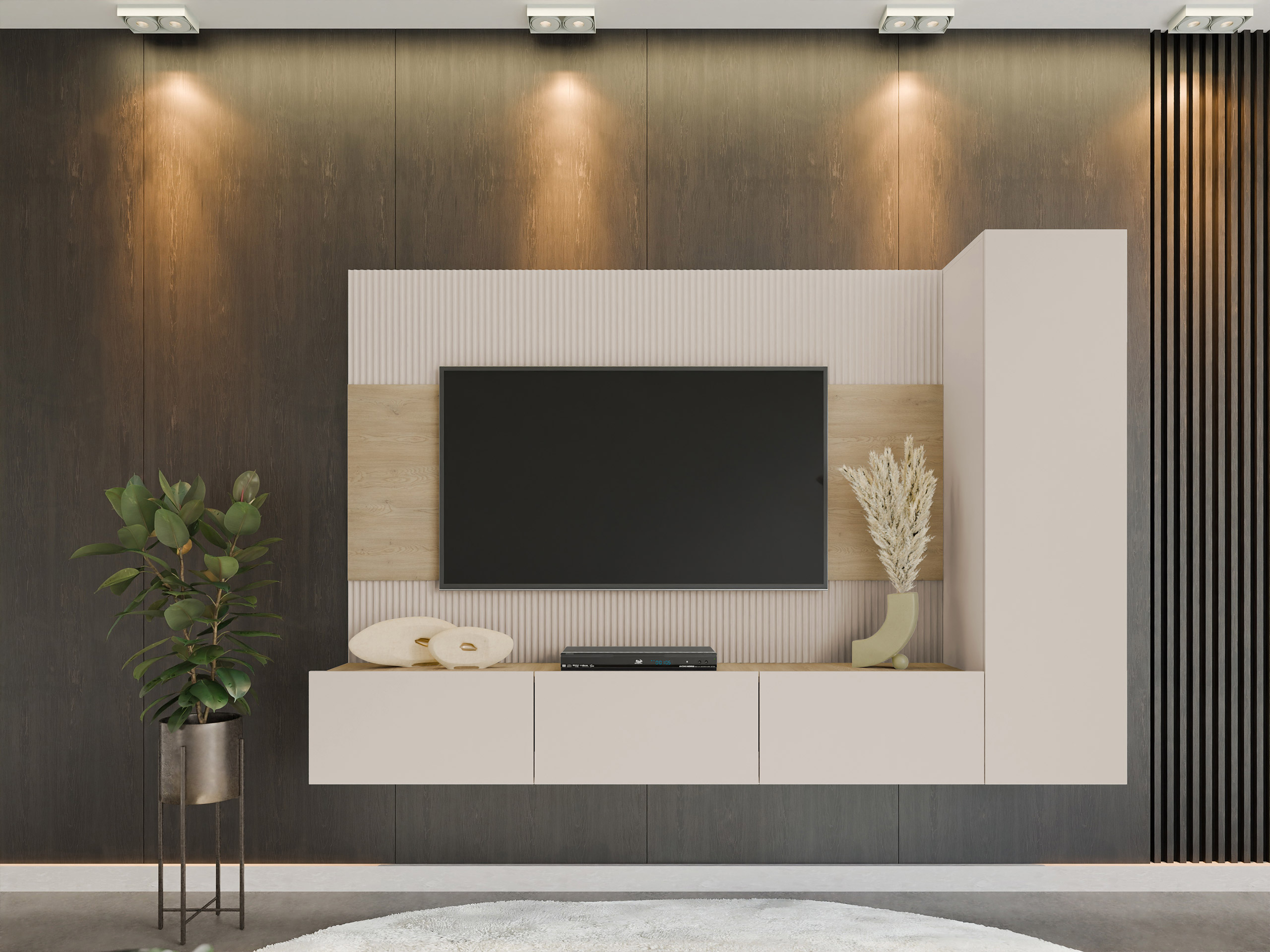 Living room set Comfivo Salix VI (Beige + Cremona oak)