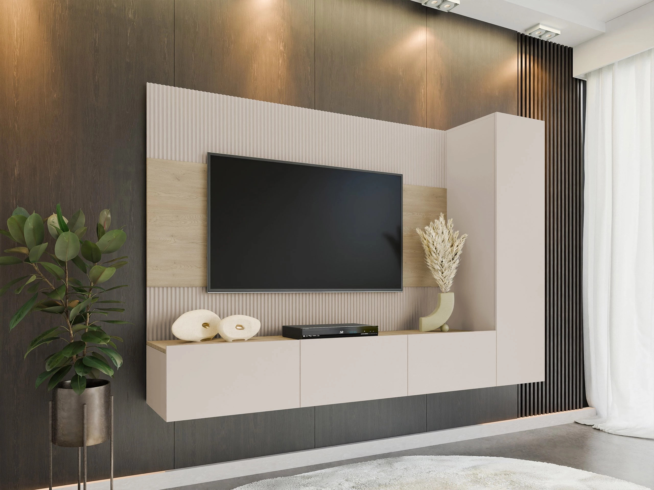 Living room set Comfivo Salix VI (Beige + Cremona oak)
