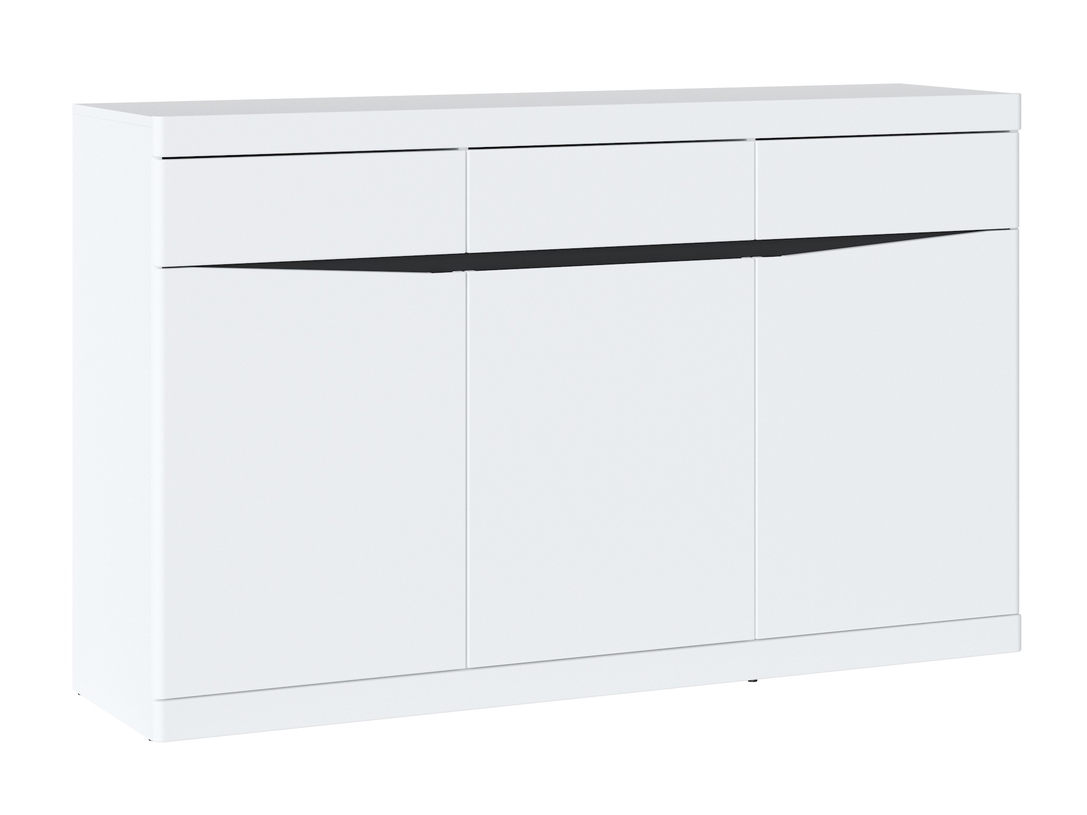 Chest of drawers Venlori 123 (White + Graphite)