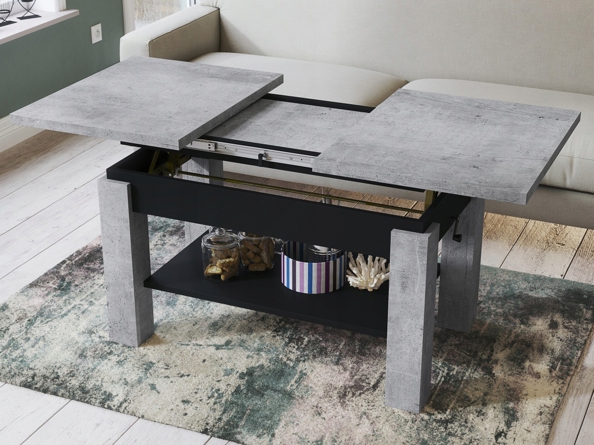 Transforming coffee table Glendale 100 (Concrete + Black)