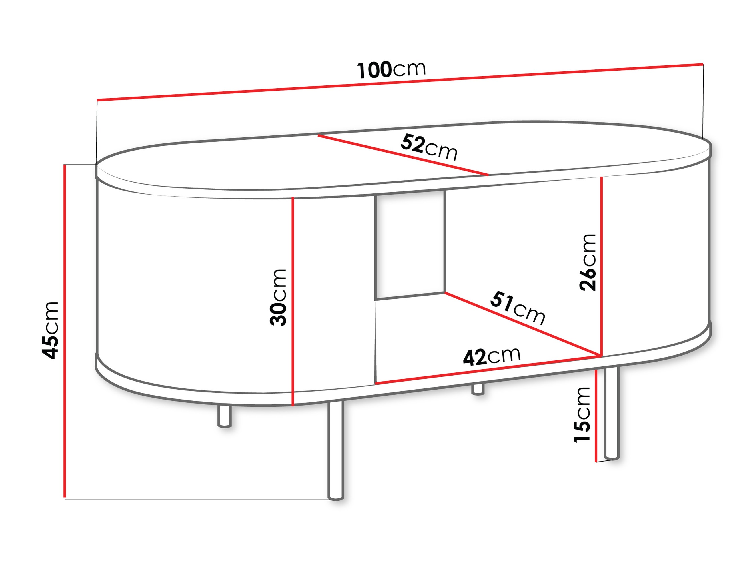 Coffee table Comfivo Livtena (Black marble + Black)