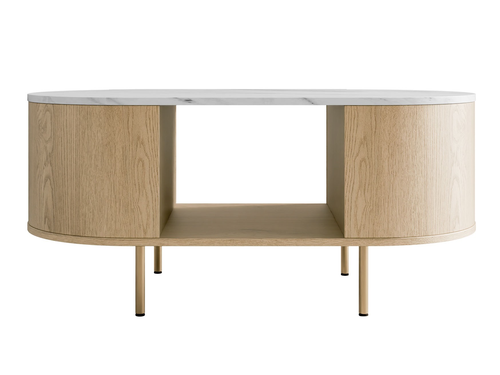 Coffee table Comfivo Livtena (White marble + Golden)