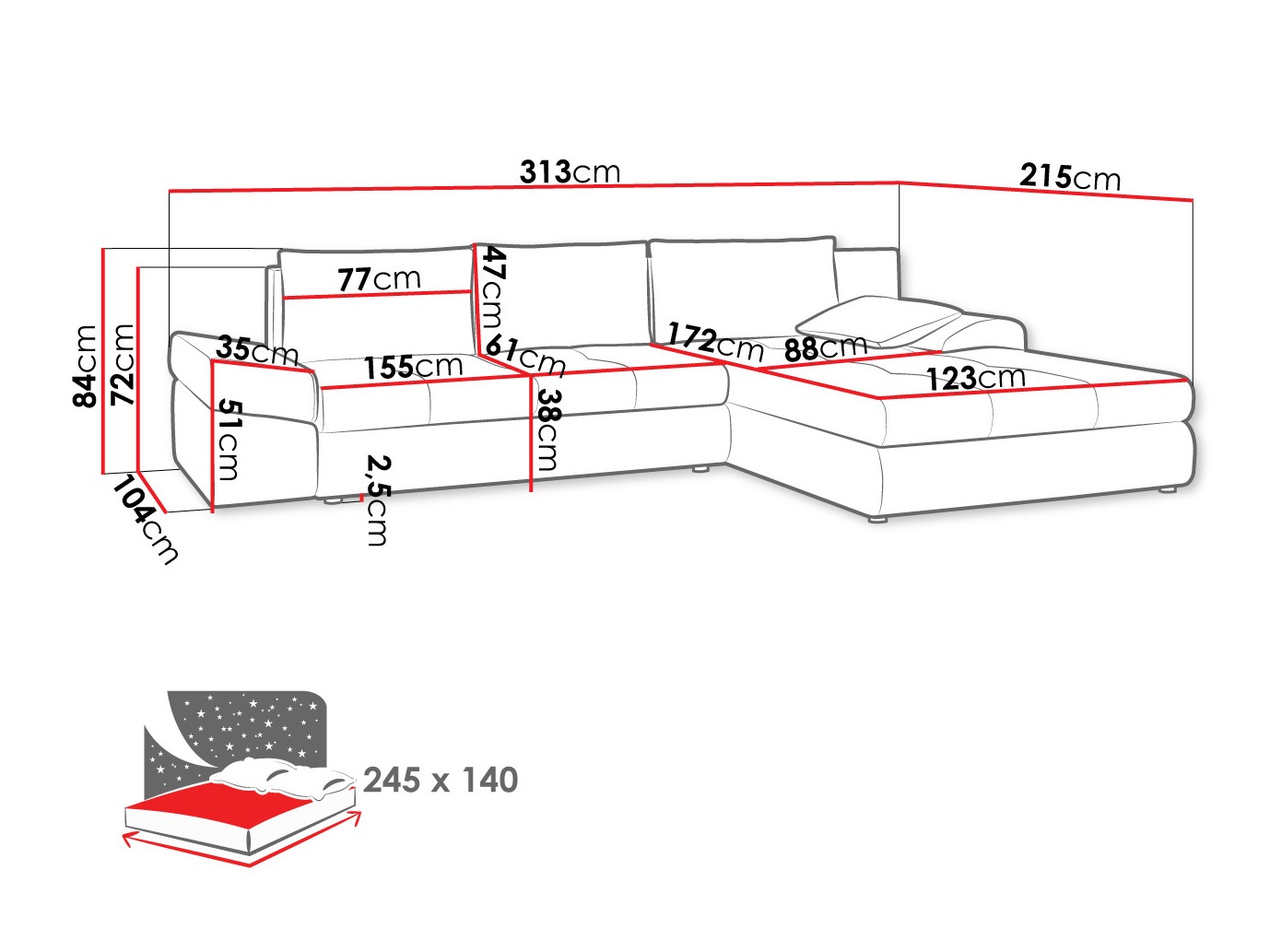 Corner sofa Memoria (Inari 91)