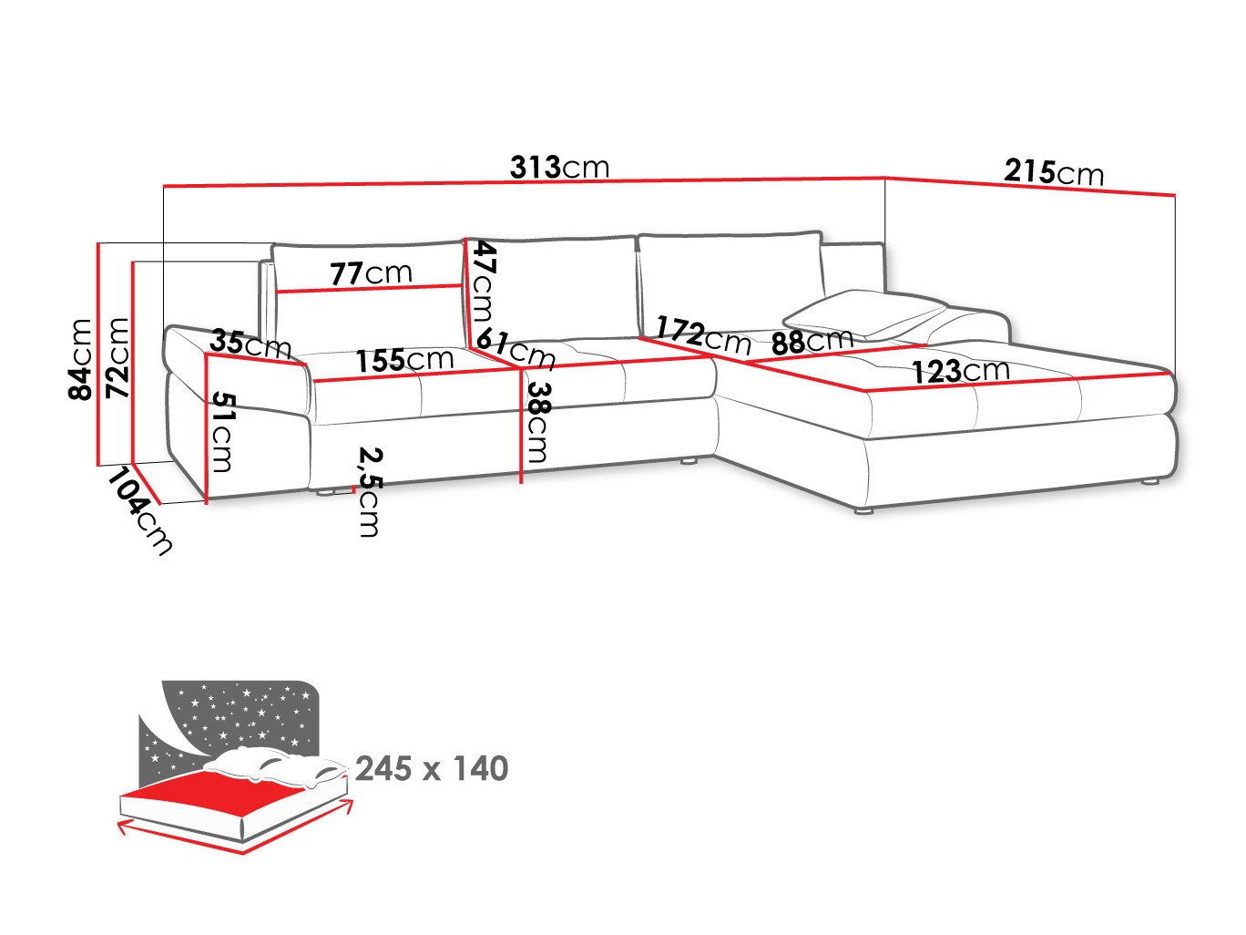 Corner sofa Memoria (Inari 95)
