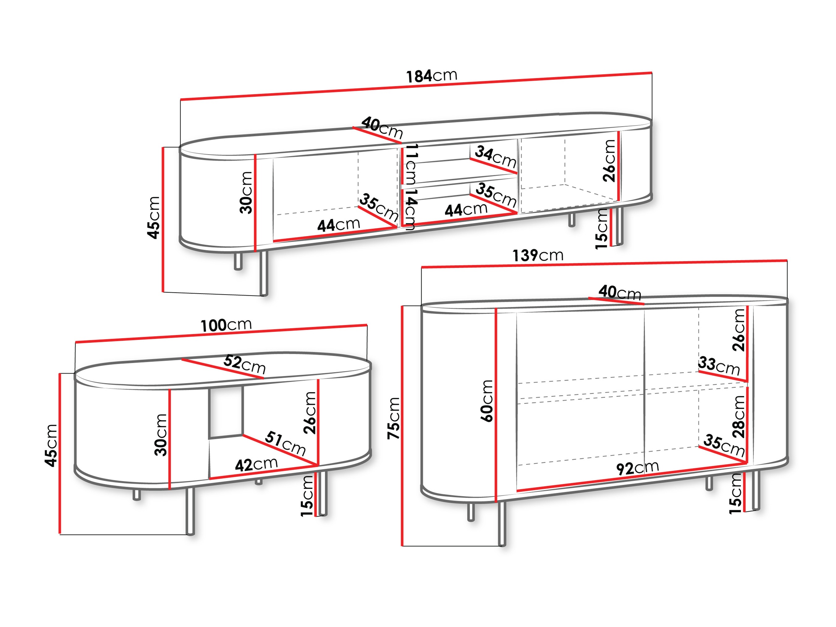 Living room set Comfivo Livtena (Black marble + Black)