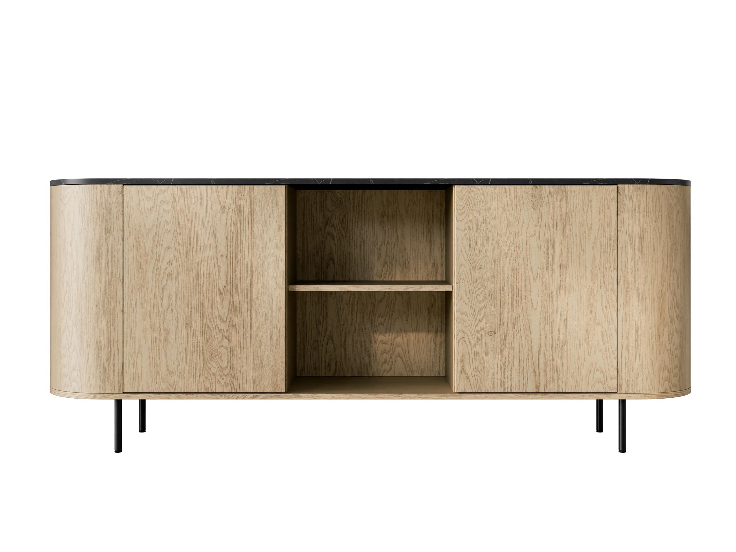 Sideboard Comfivo Livtena I (Black marble + Black)