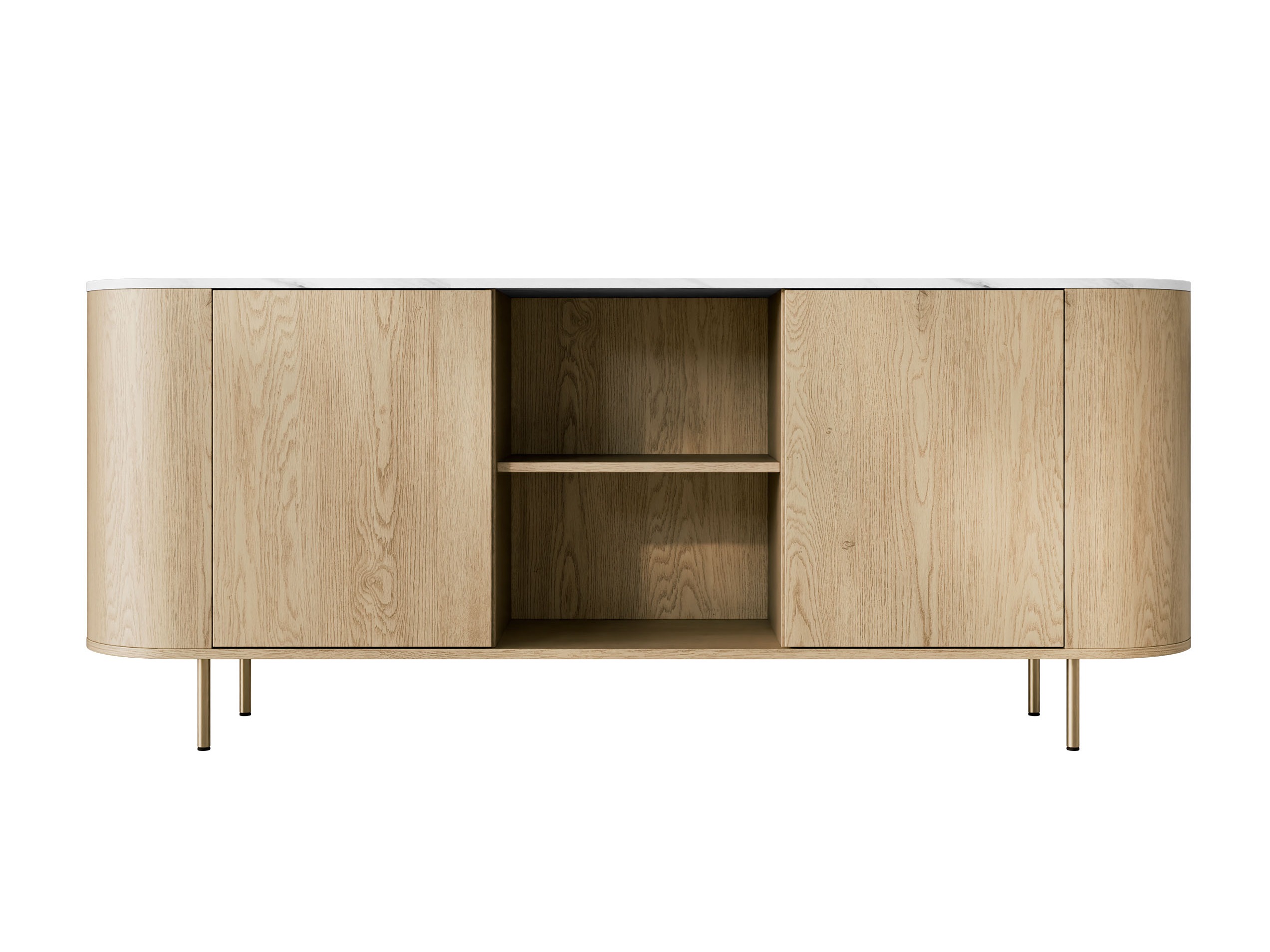 Sideboard Comfivo Livtena I (White marble + Golden)